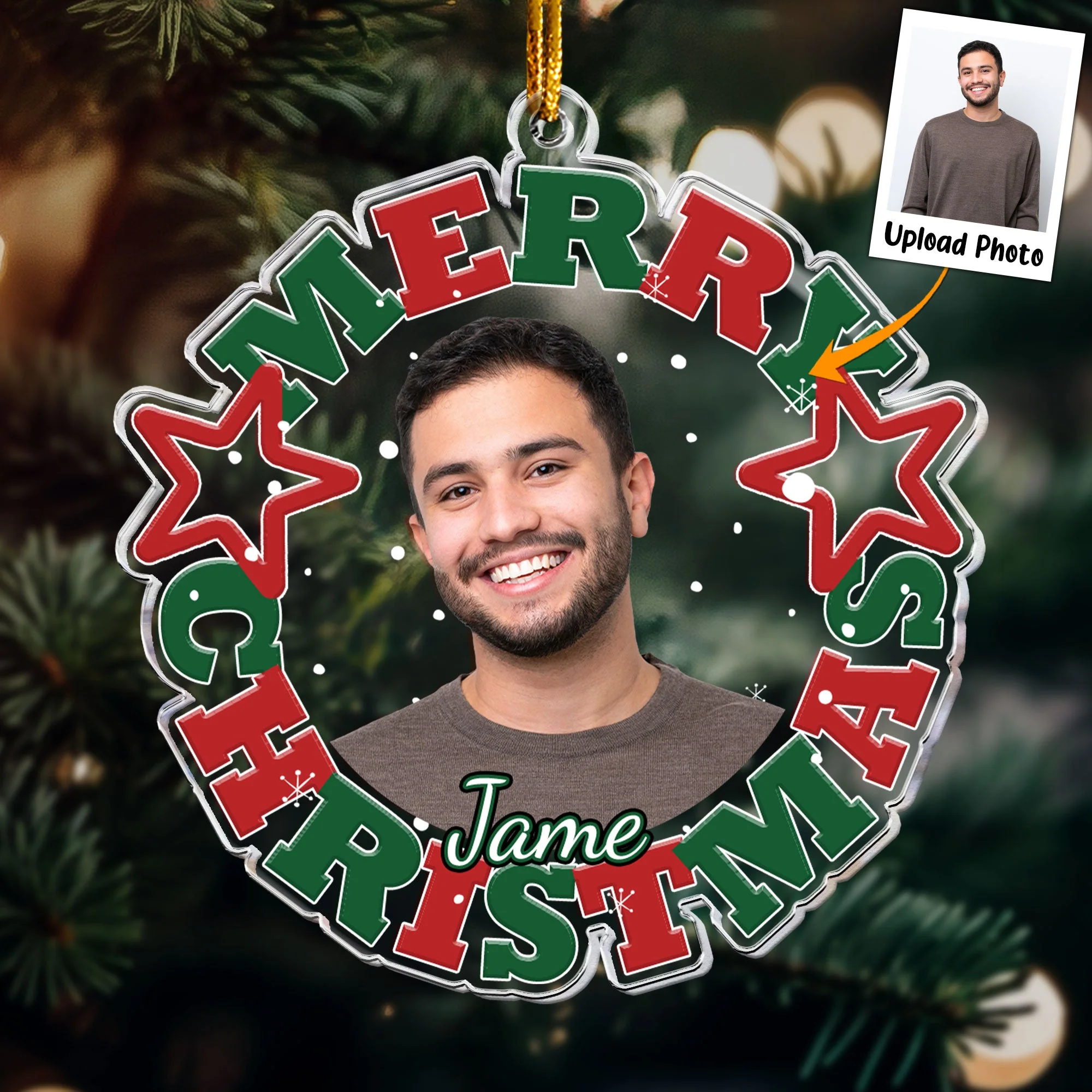 Custom Photo Christmas - Personalized Acrylic Photo Ornament - Image 4