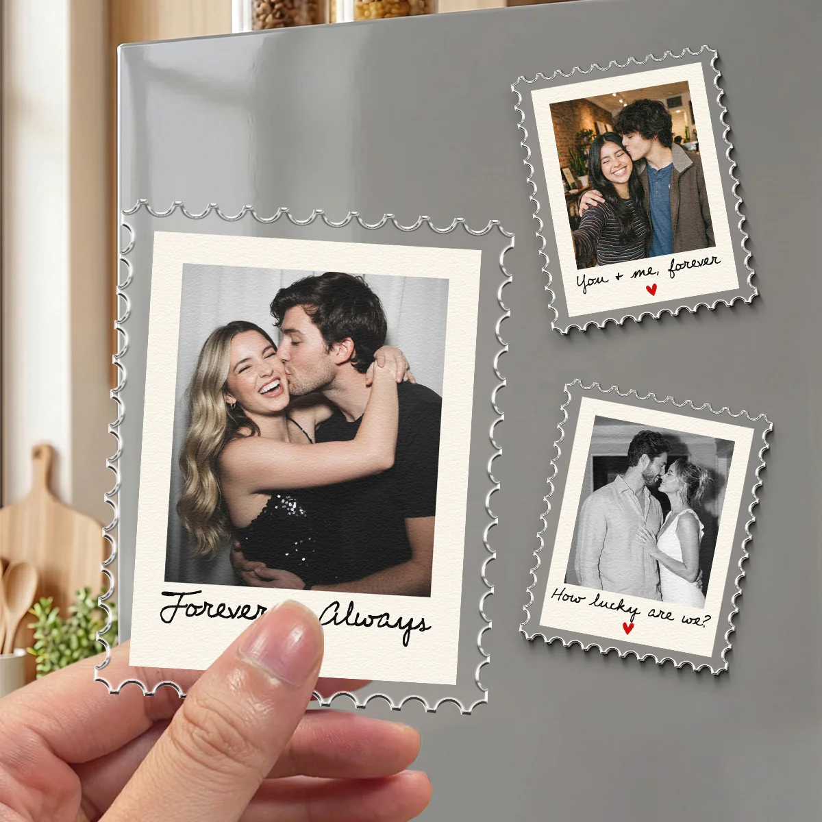 Custom Photo Couple Forever Love Anniversary Gift For Couple, Her, Him - Personalized Magnet - Image 4