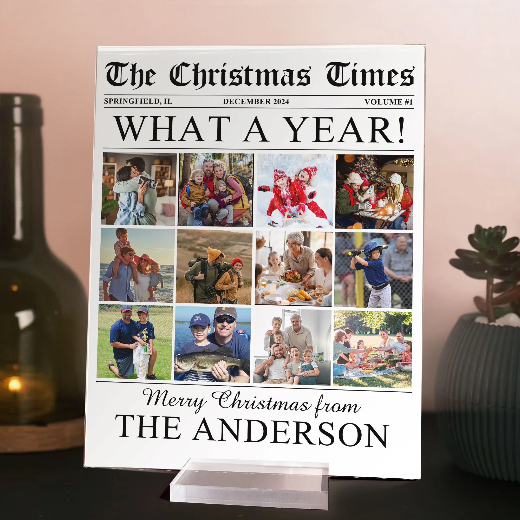 Custom Photo Family, Friends, Grandparents - The Christmas Times - Personalized Acrylic Photo Plaque - Image 4