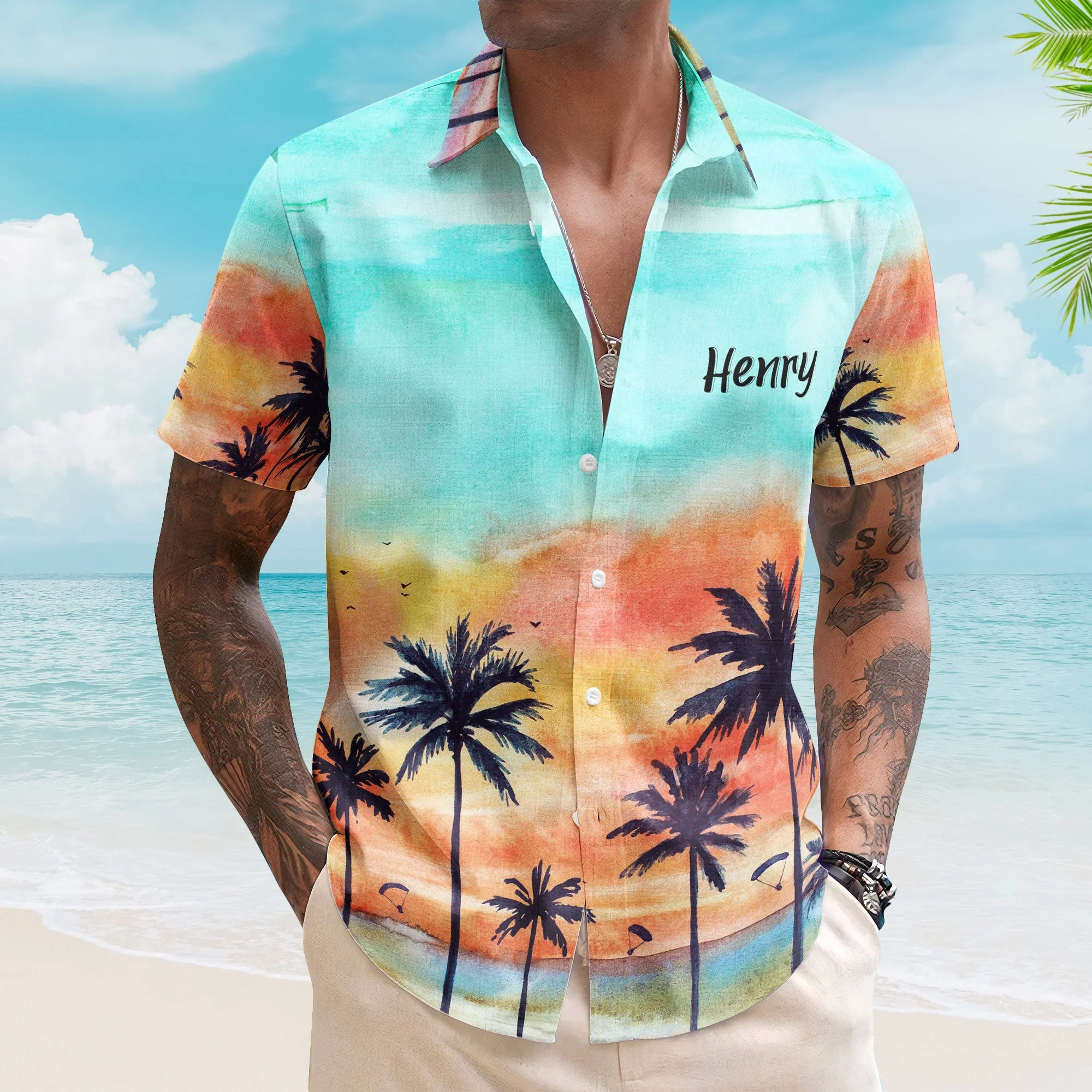 Custom Photo Family Vacation - Personalized Photo Hawaiian Shirt - Image 2