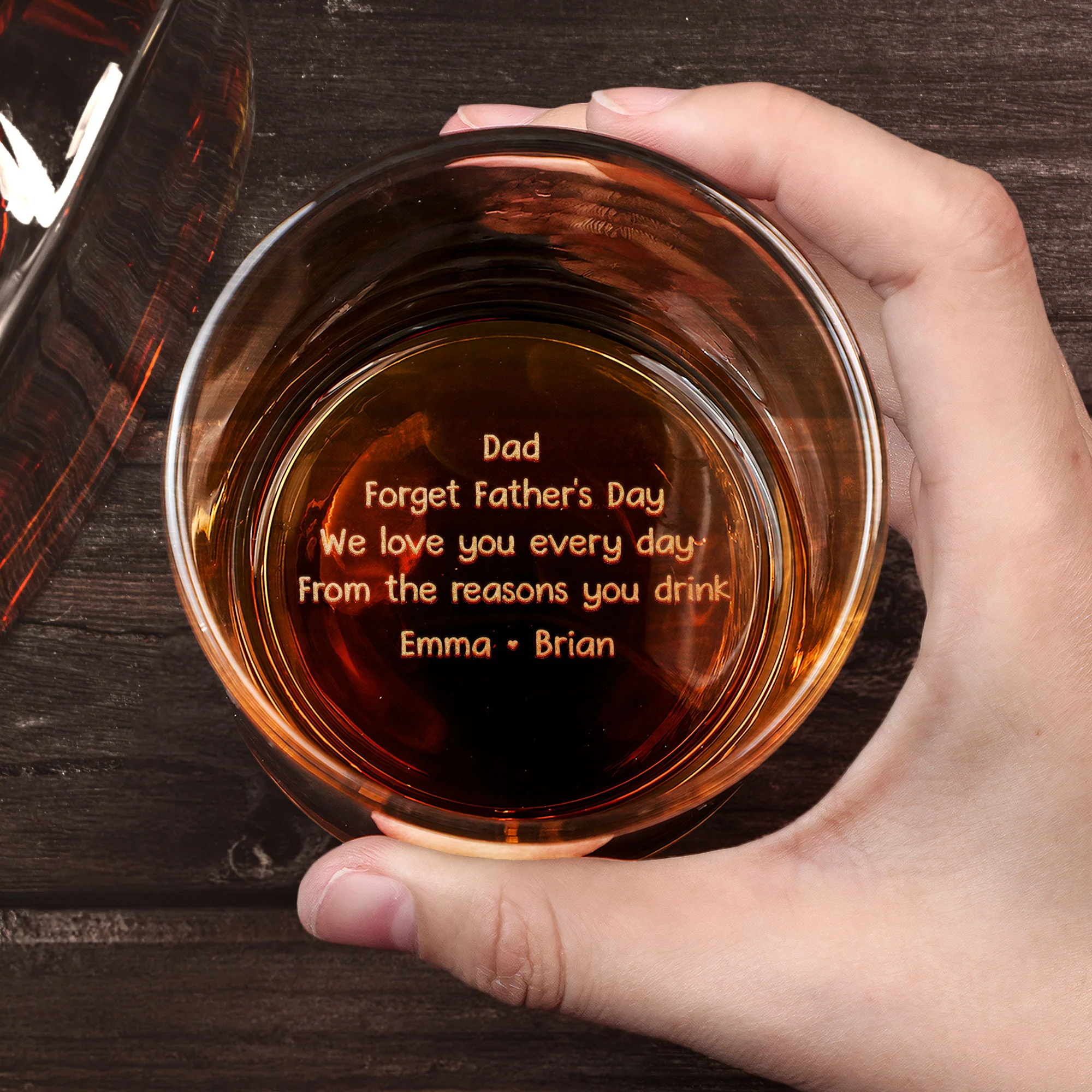 Custom Photo Father's Day Gift For Dad, Husband - Personalized Whiskey Glass - Image 4
