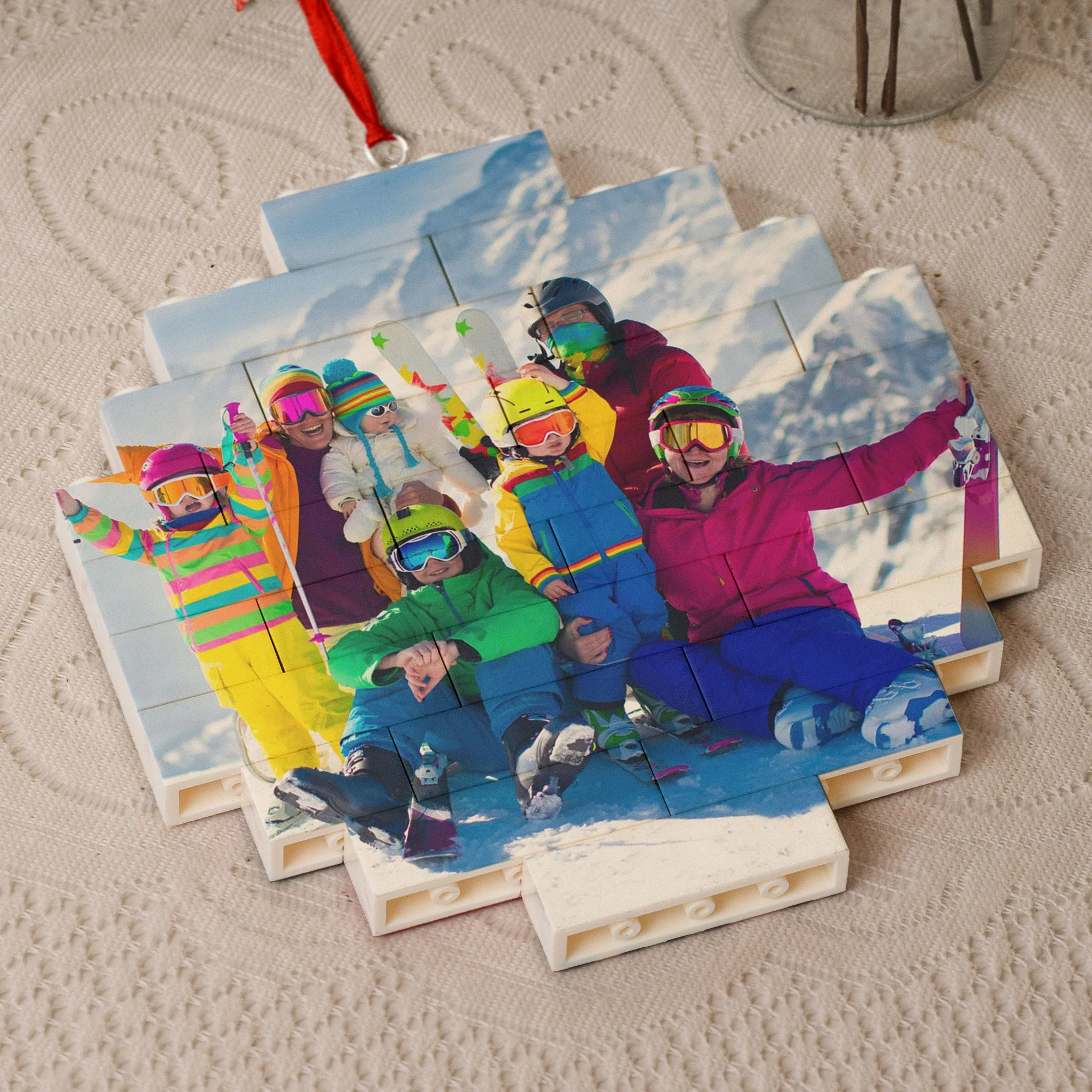 Custom Photo For Family, Friends, First Christmas - Custom Buildable Christmas Photo Ornament - Image 4