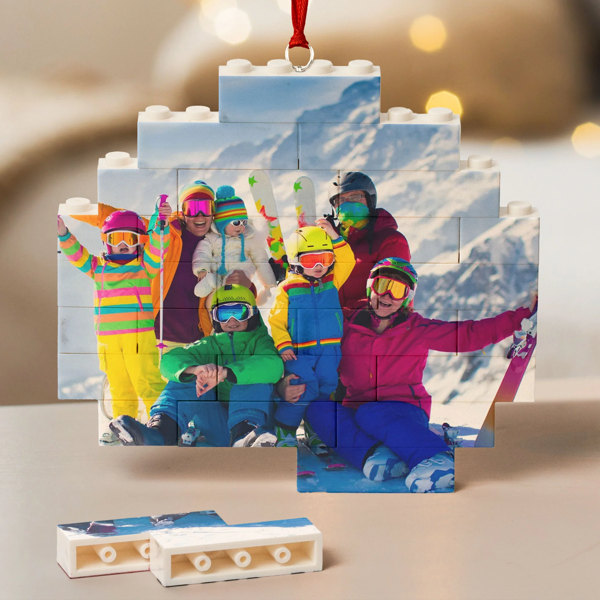 Custom Photo For Family, Friends, First Christmas - Custom Buildable Christmas Photo Ornament - Image 6