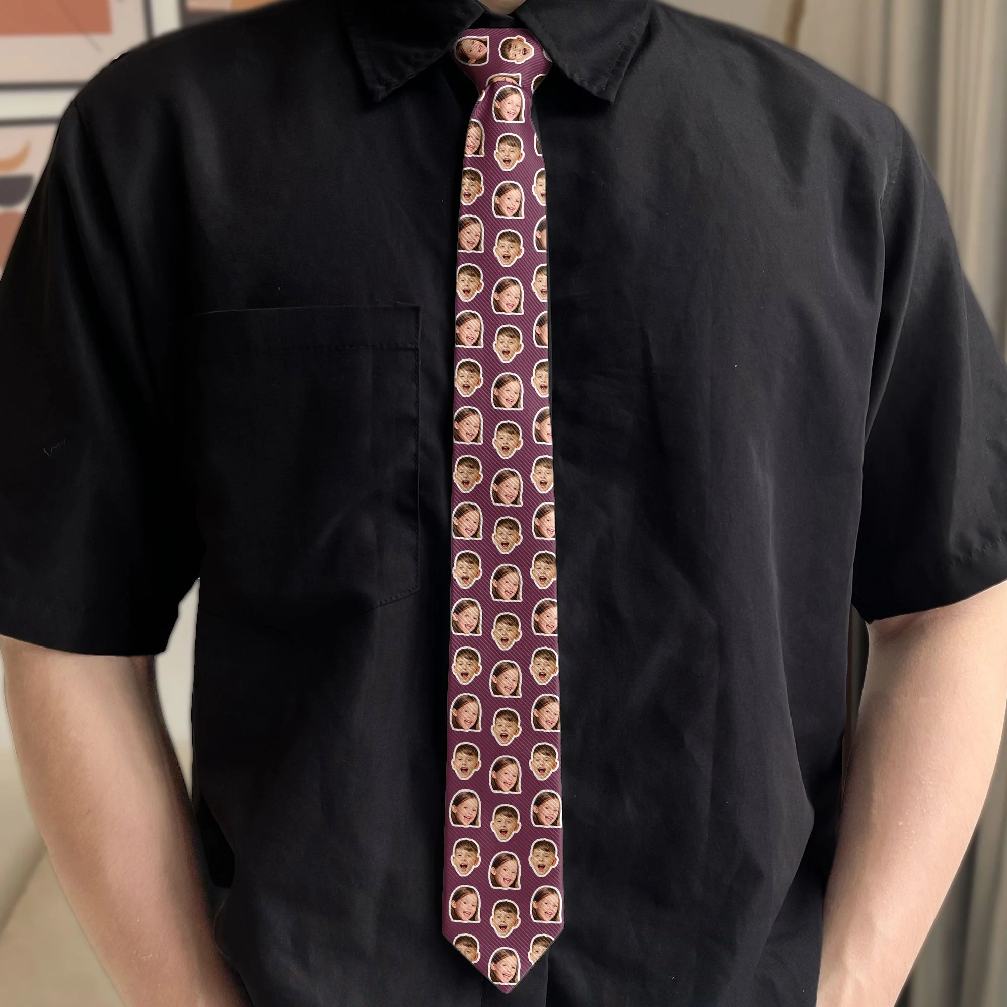 Custom Photo Funny Face Family - Custom Photo Tie - Image 4