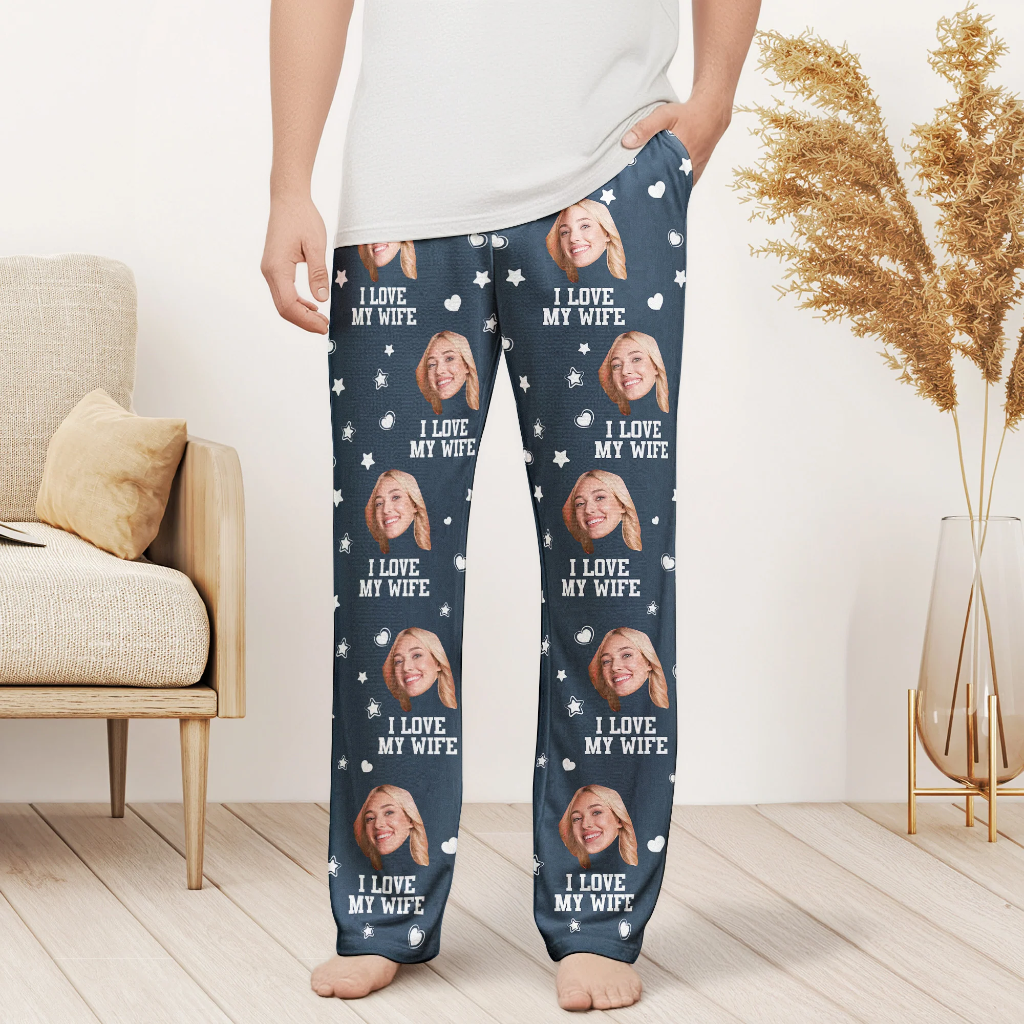 Custom Photo Funny I Love My Lover - Personalized Photo Lounge Pants