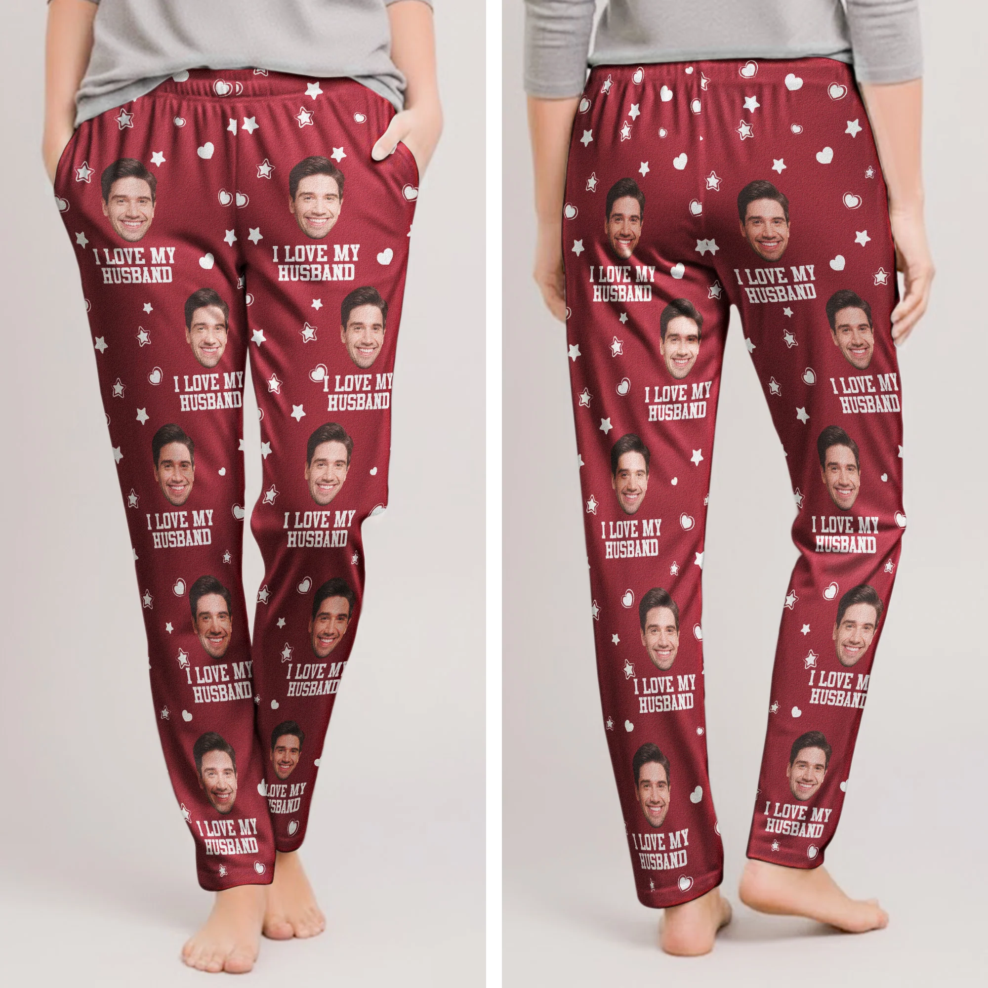 Custom Photo Funny I Love My Lover - Personalized Photo Lounge Pants - Image 4