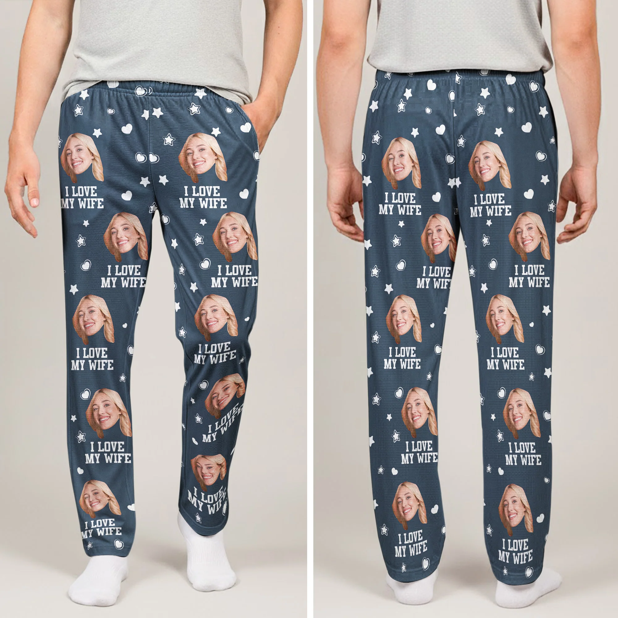 Custom Photo Funny I Love My Lover - Personalized Photo Lounge Pants - Image 5