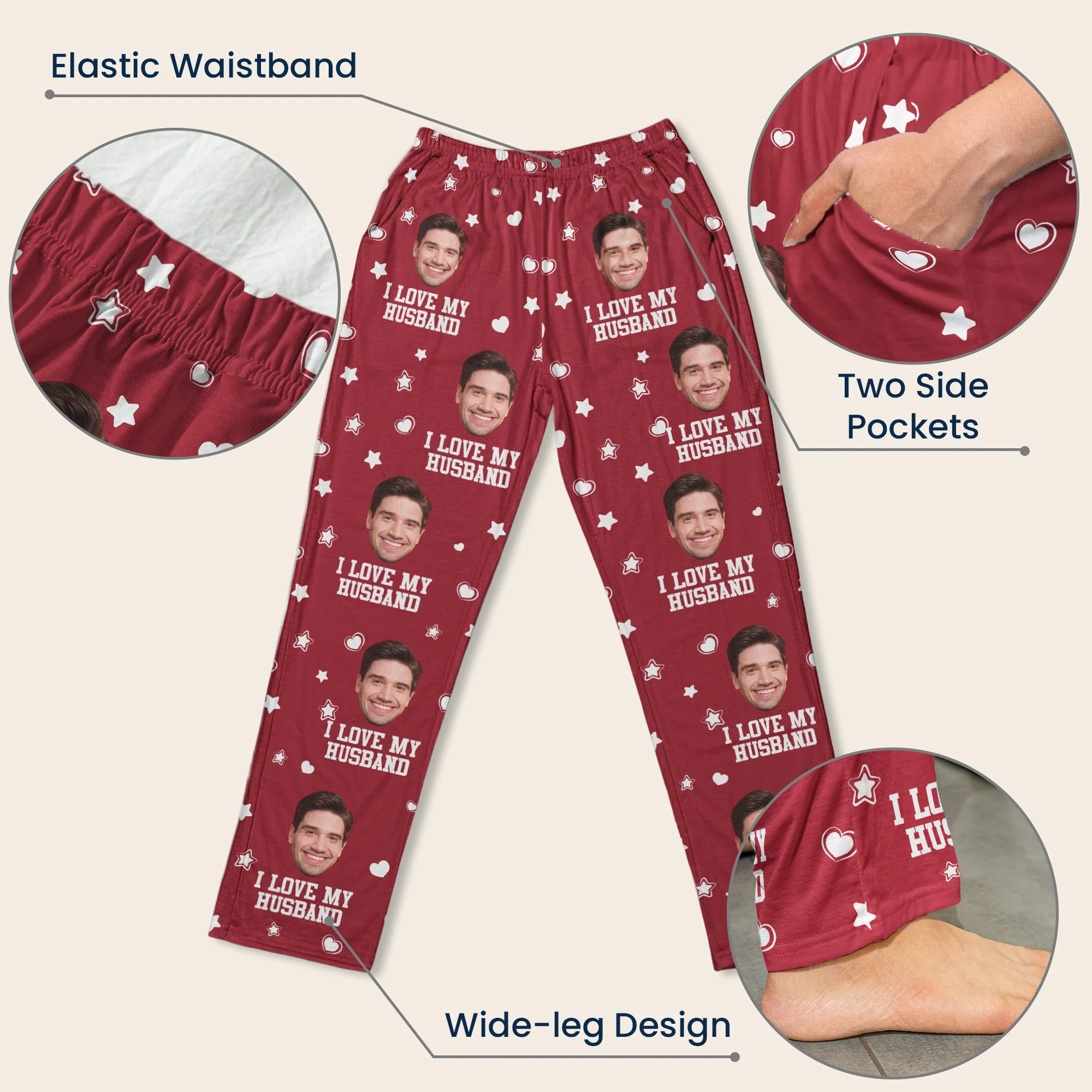 Custom Photo Funny I Love My Lover - Personalized Photo Lounge Pants - Image 6