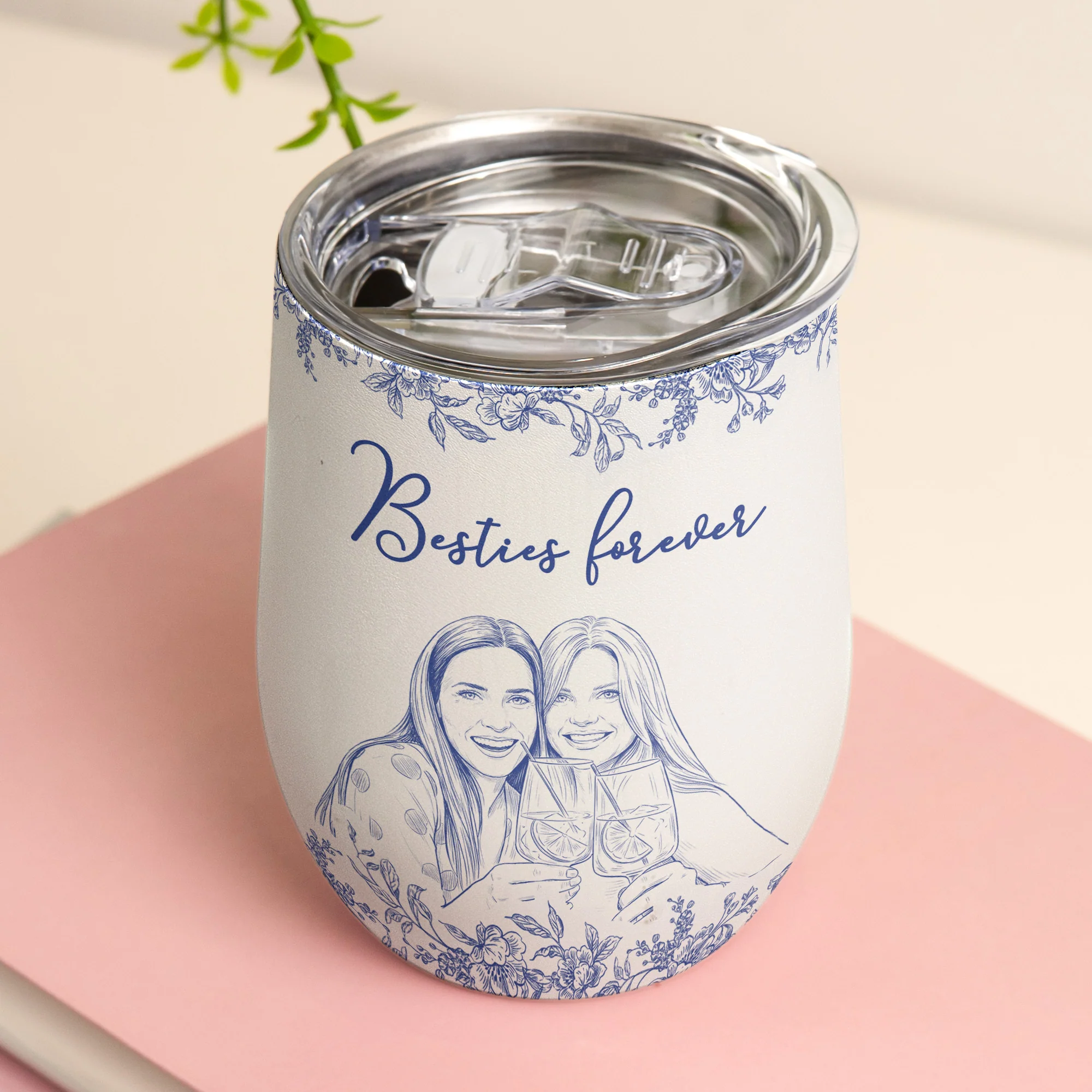 Custom Photo Gift For Friends, Soul Sisters - Personalized Photo Wine Tumbler - Image 6