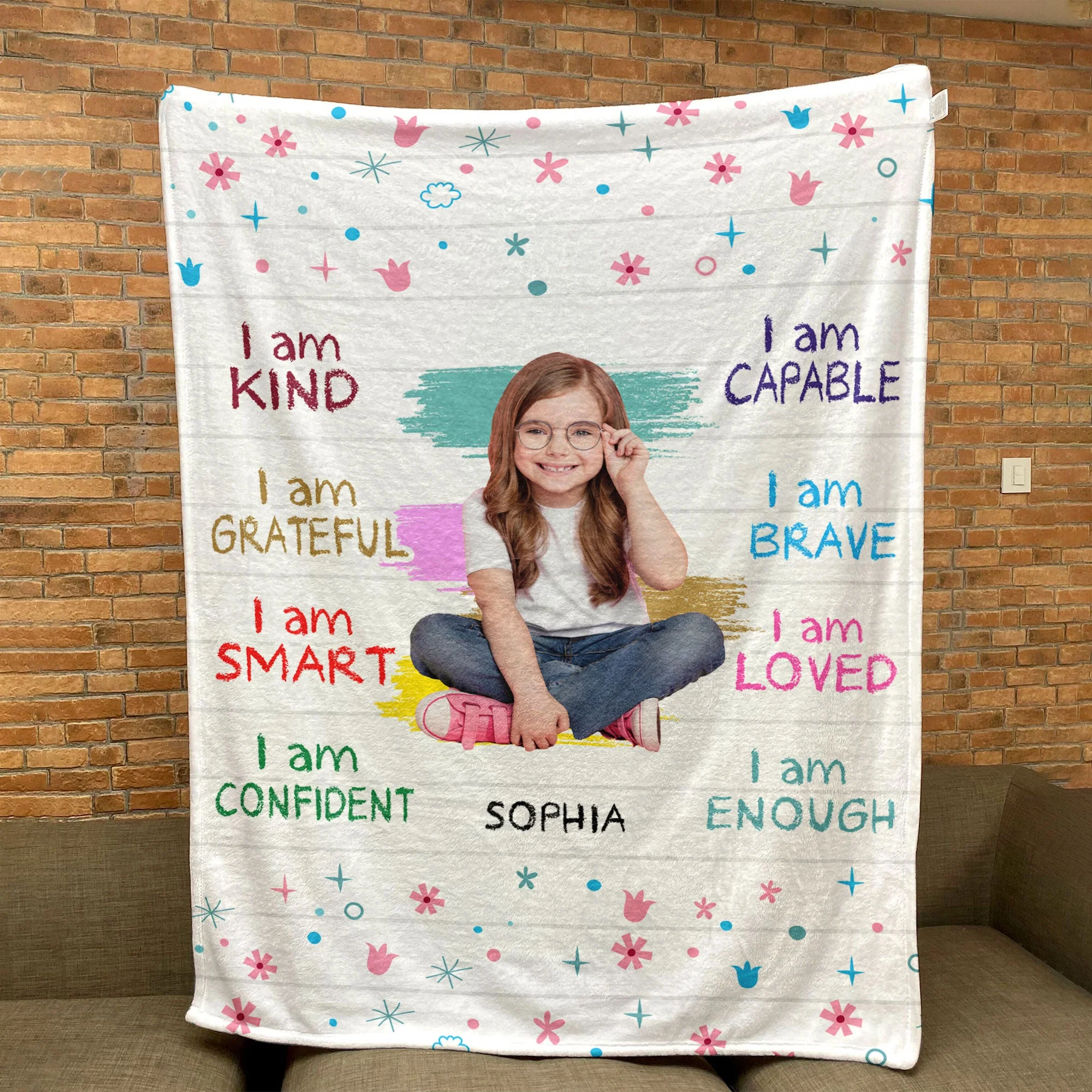 Custom Photo I Am Kind - Personalized Baby Photo Blanket - Image 7