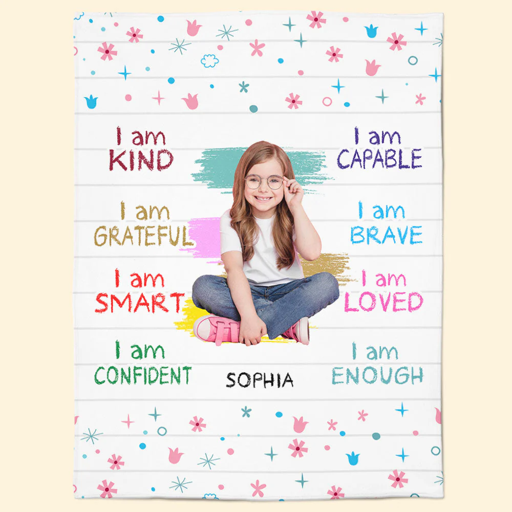 Custom Photo I Am Kind - Personalized Baby Photo Blanket - Image 8