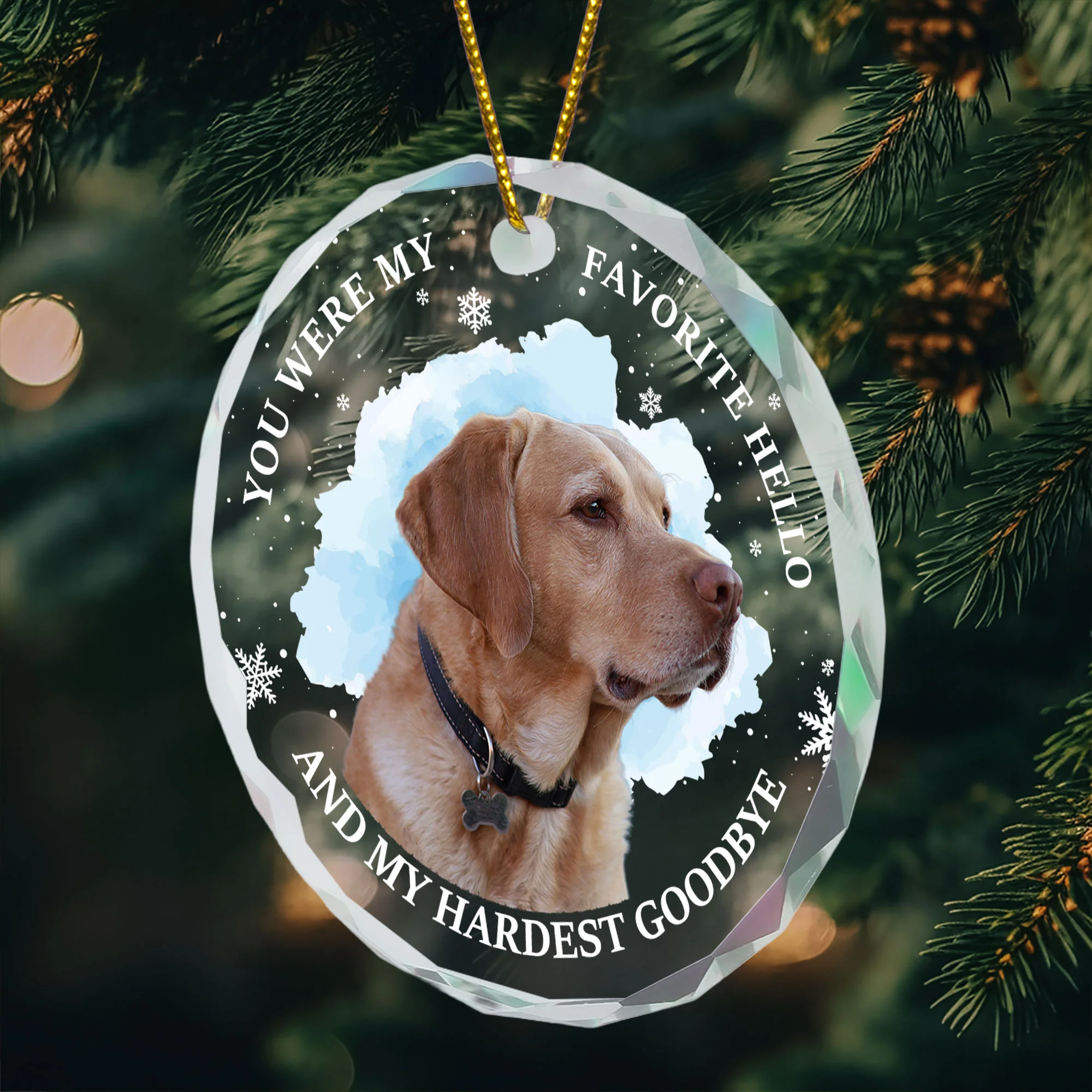 Custom Photo Memorial Pet - Personalized Glass Photo Ornament - Image 2