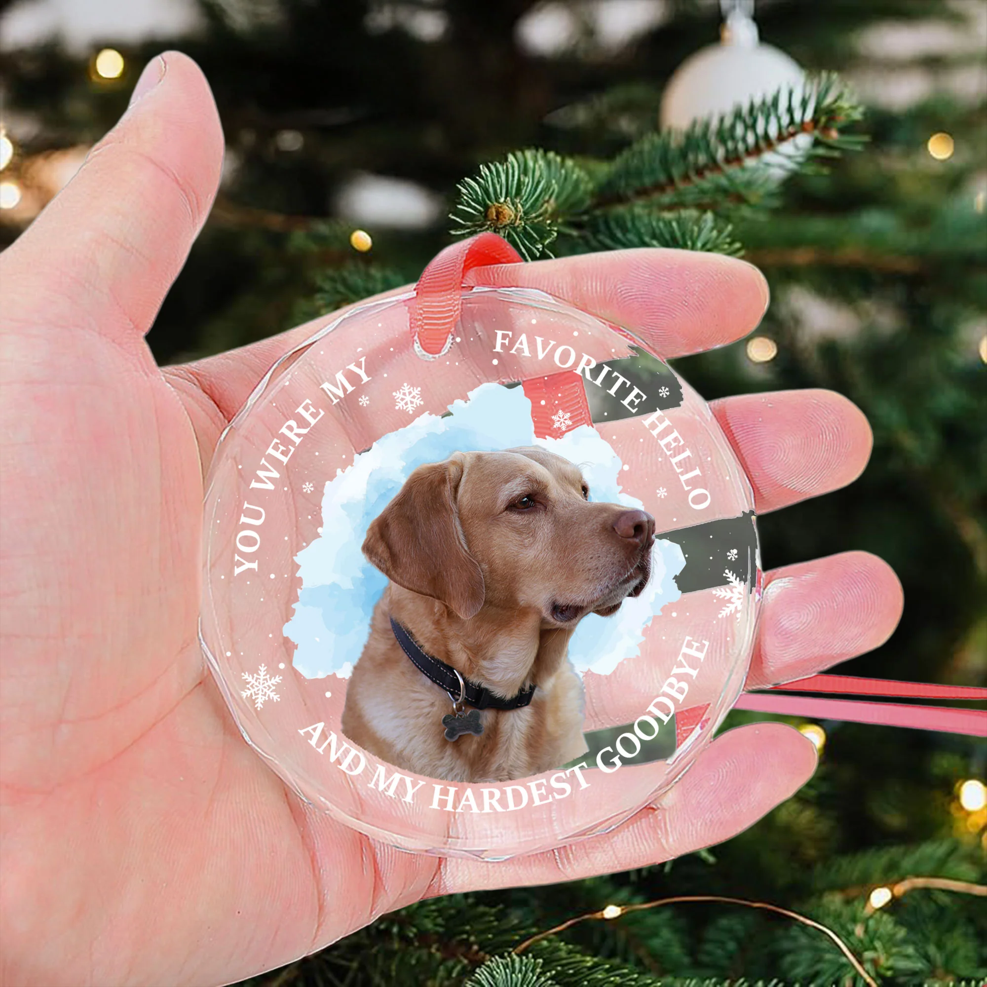 Custom Photo Memorial Pet - Personalized Glass Photo Ornament - Image 4