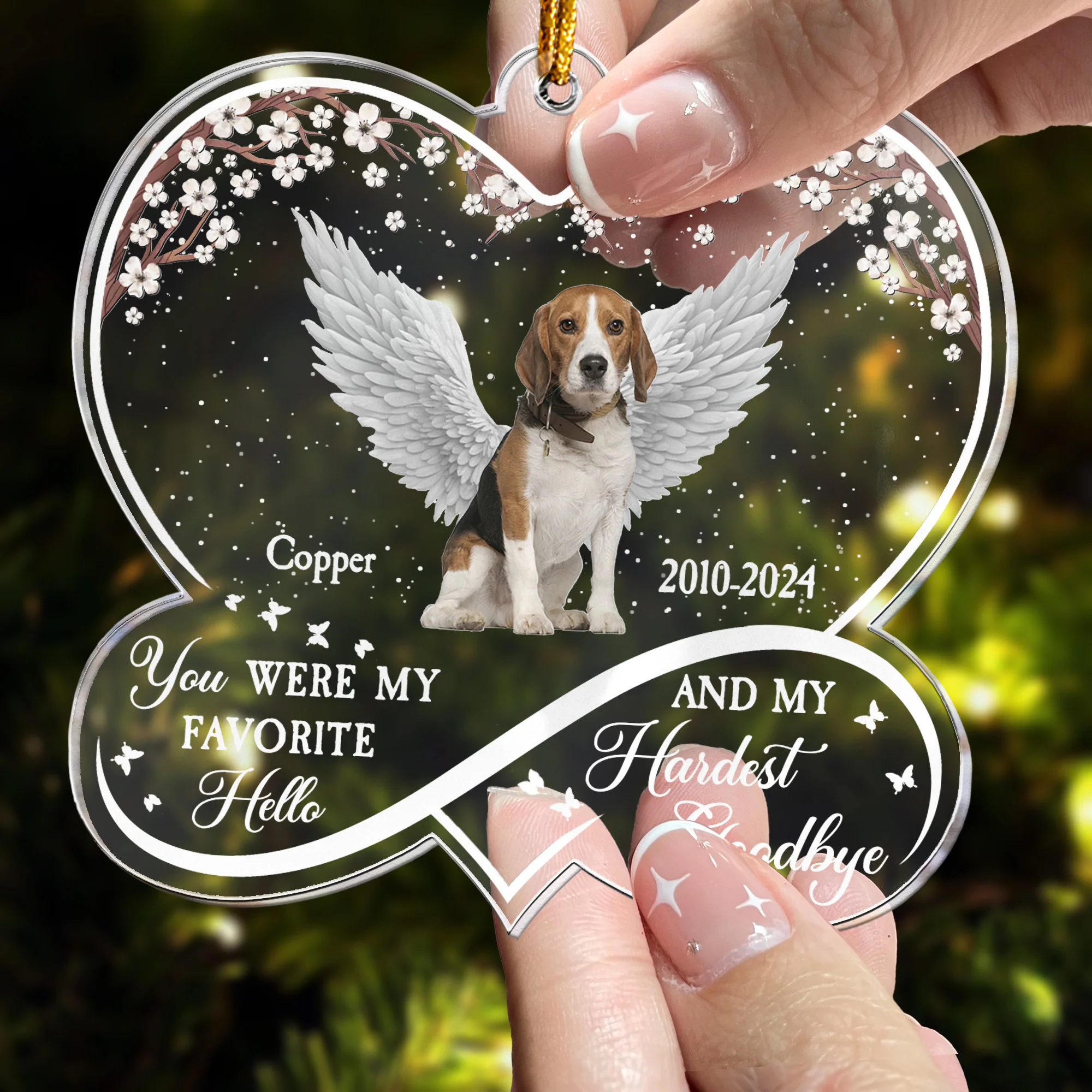Custom Photo Pet Loss You Were My Favorite Hello - Personalized Acrylic Photo Ornament - Image 4