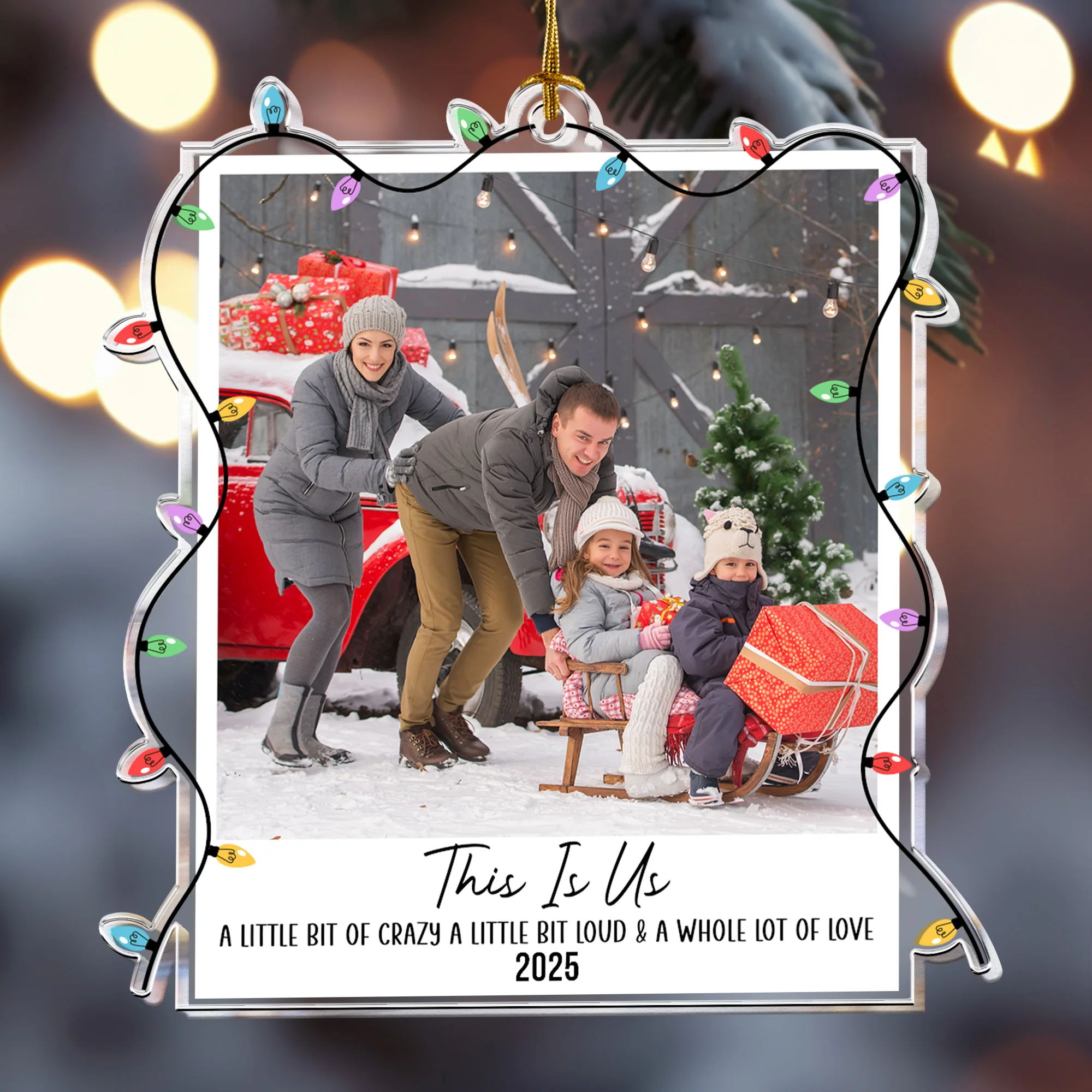 Custom Photo Polaroid Family Friends Christmas - Personalized Family Photo Ornament - Image 4