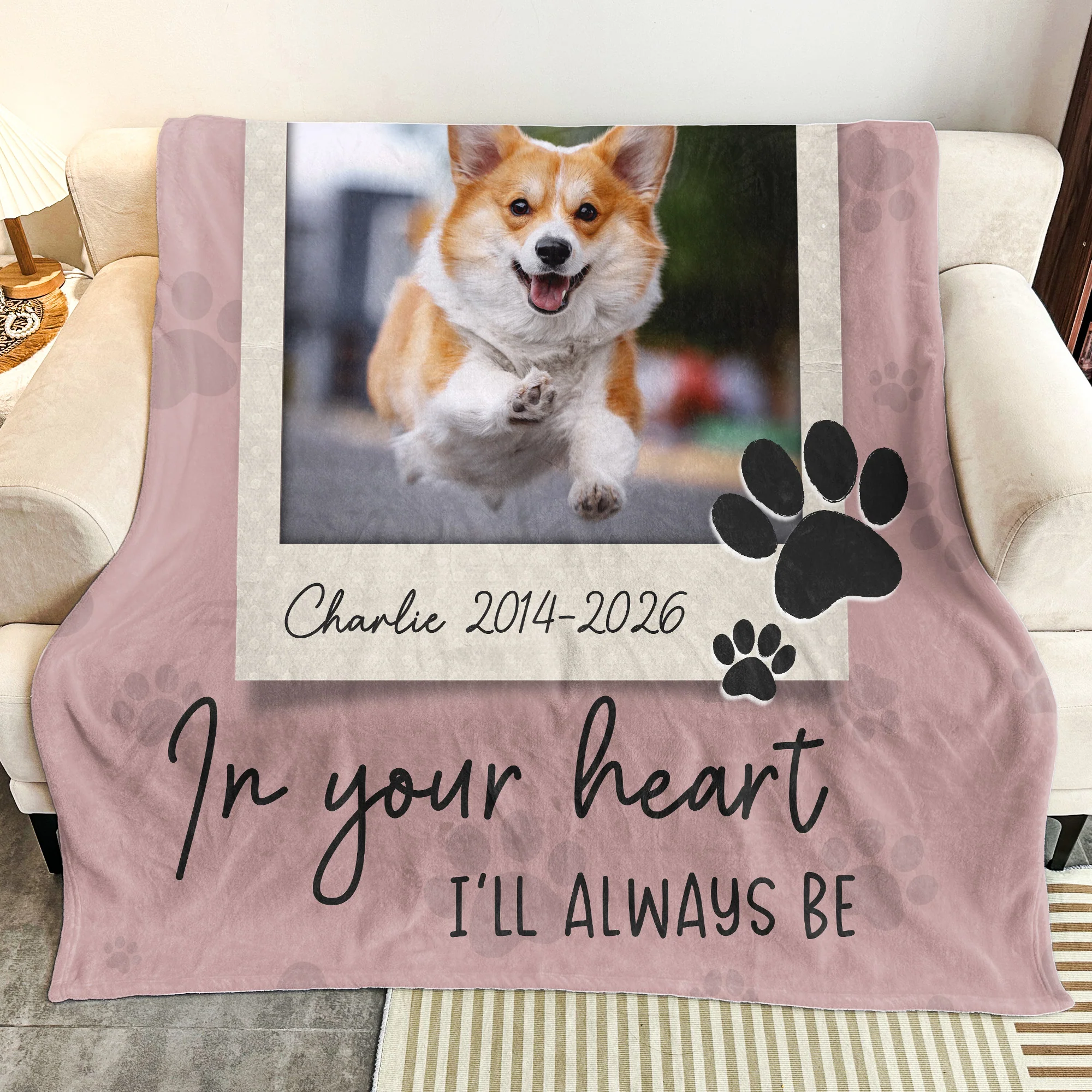 Custom Photo Polaroid Frame Pet Loss Gifts For Pet Owners - Personalized Blanket - Image 5