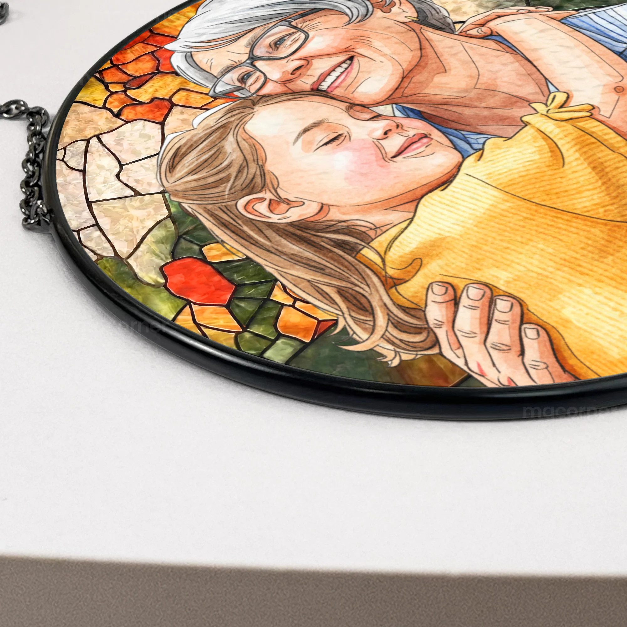 Custom Photo Portrait Mom Grandma Parents Family - Personalized Window Hanging Suncatcher - Image 5