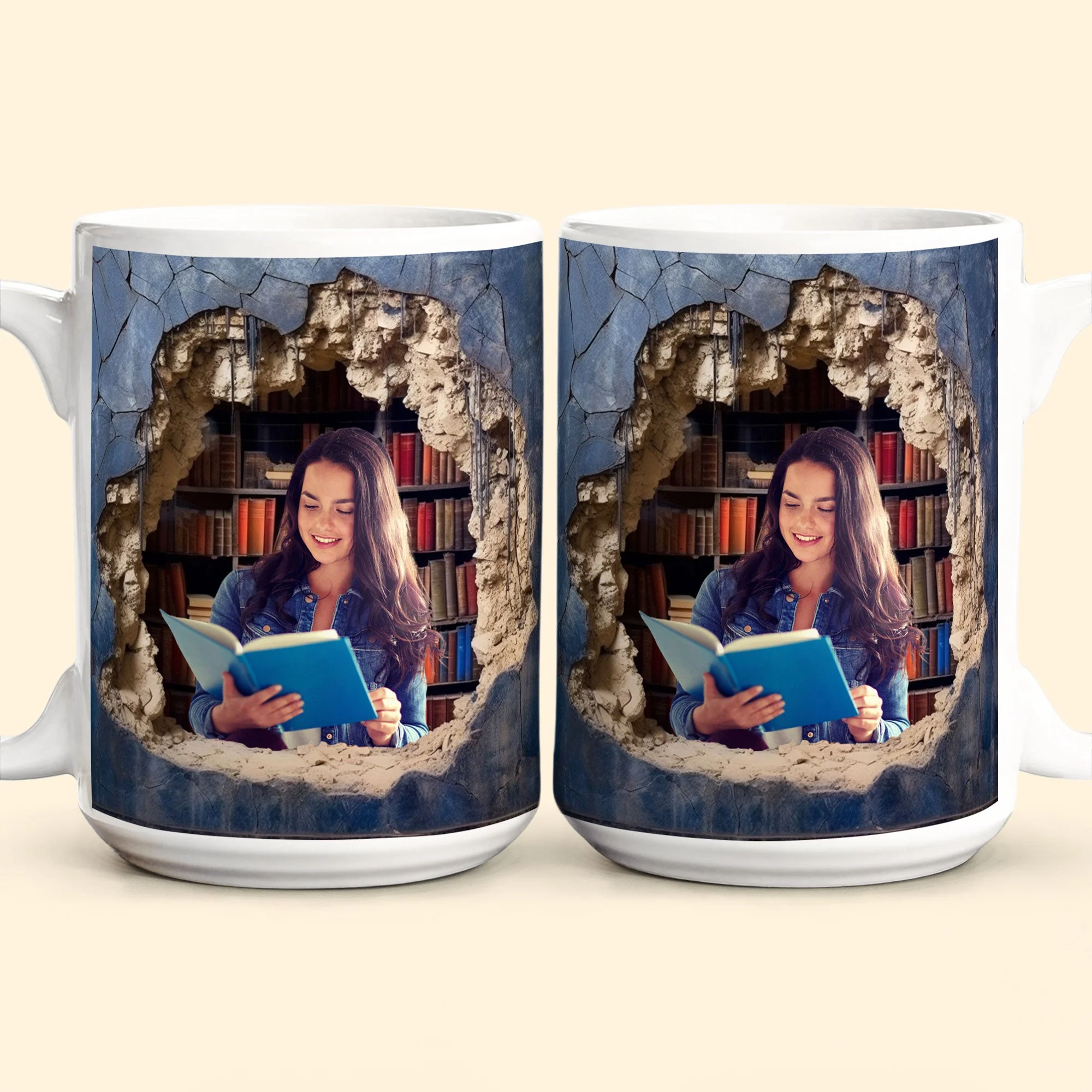 Custom Photo Reading Books - Personalized Photo Mug - Image 2