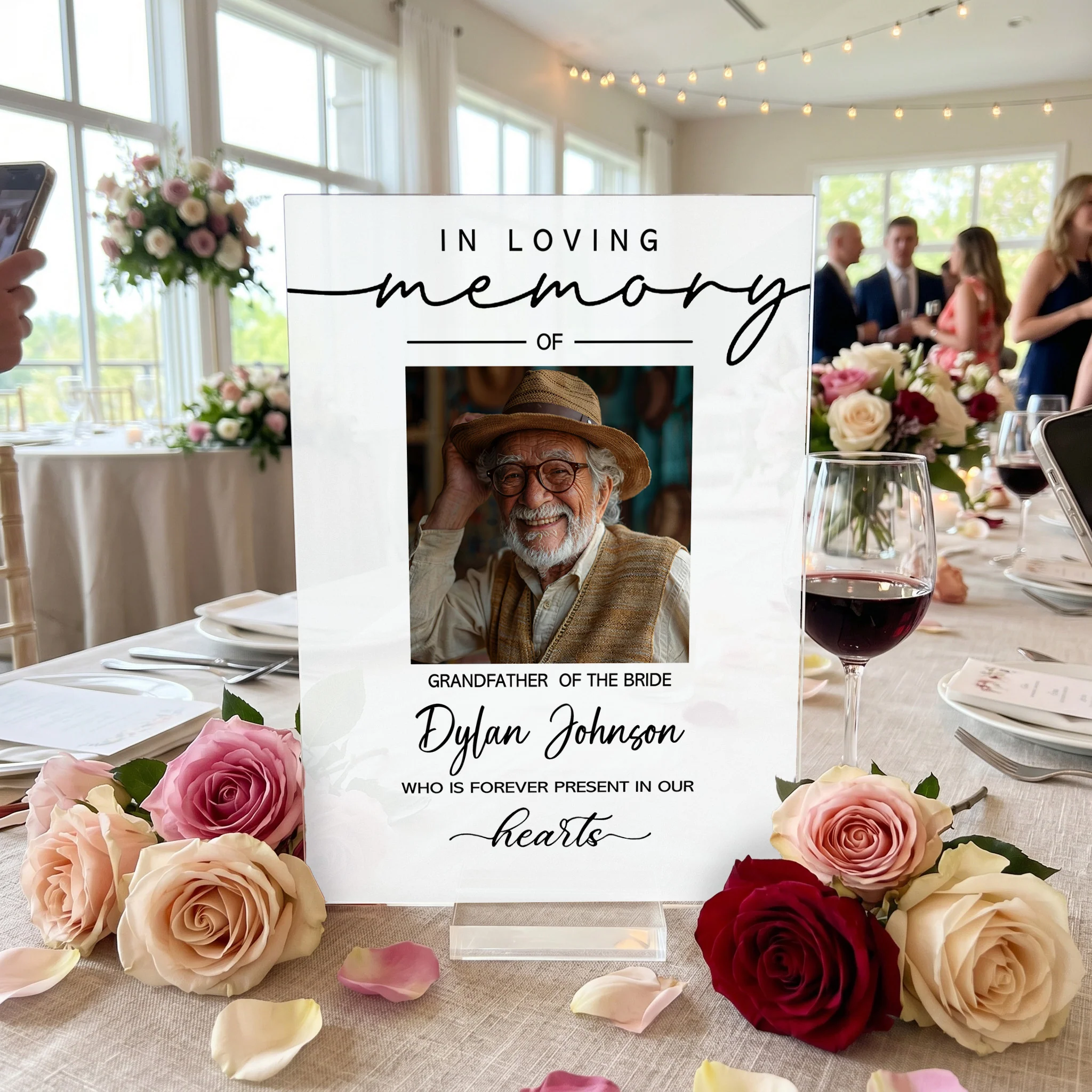 Custom Photo Reserved Memorial Wedding Decor - Personalized Acrylic Plaque - Image 2