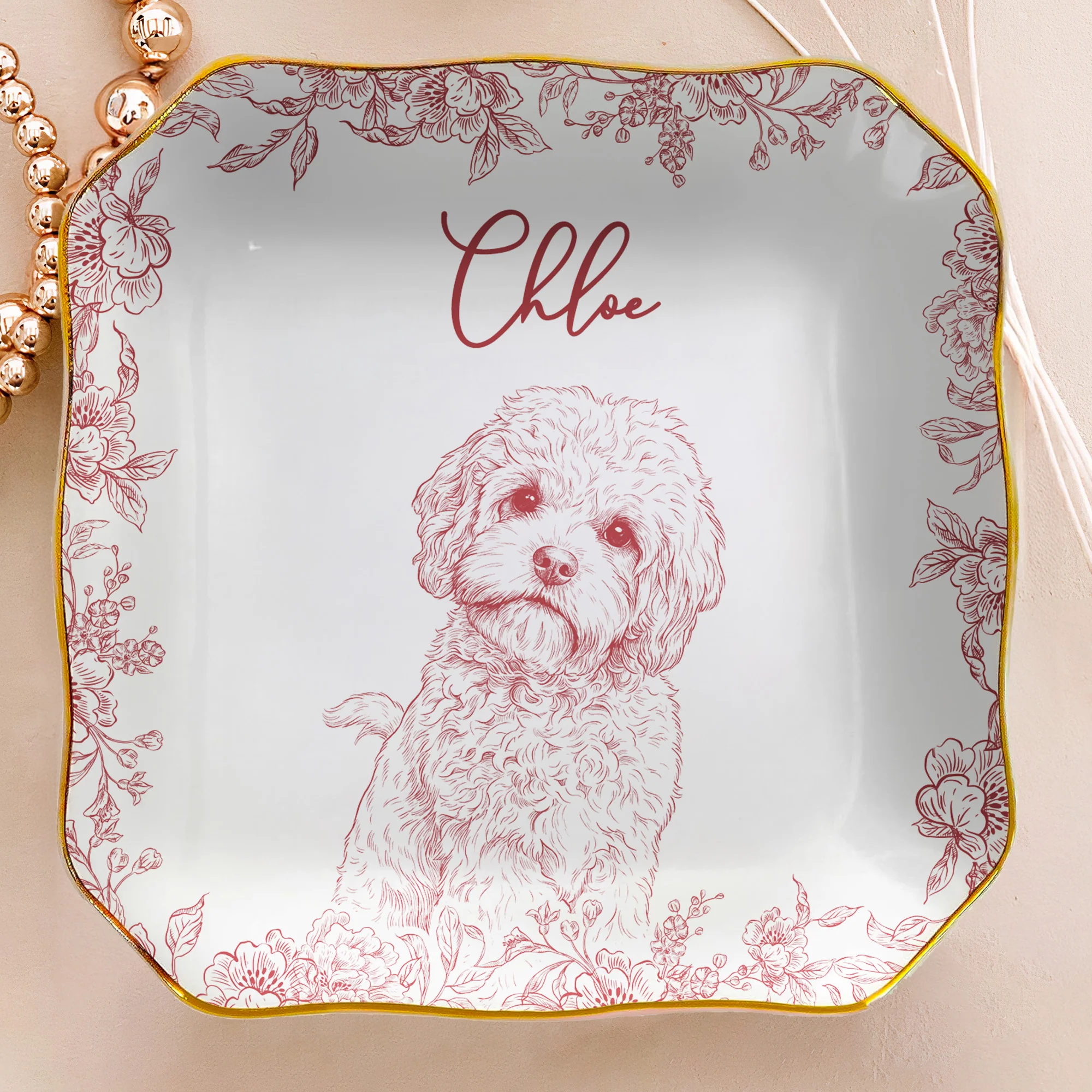 Custom Photo Ring Dish Gift For Pet Lovers, Dog Mom, Cat Mom - Personalized Photo Jewelry Dish - Image 2