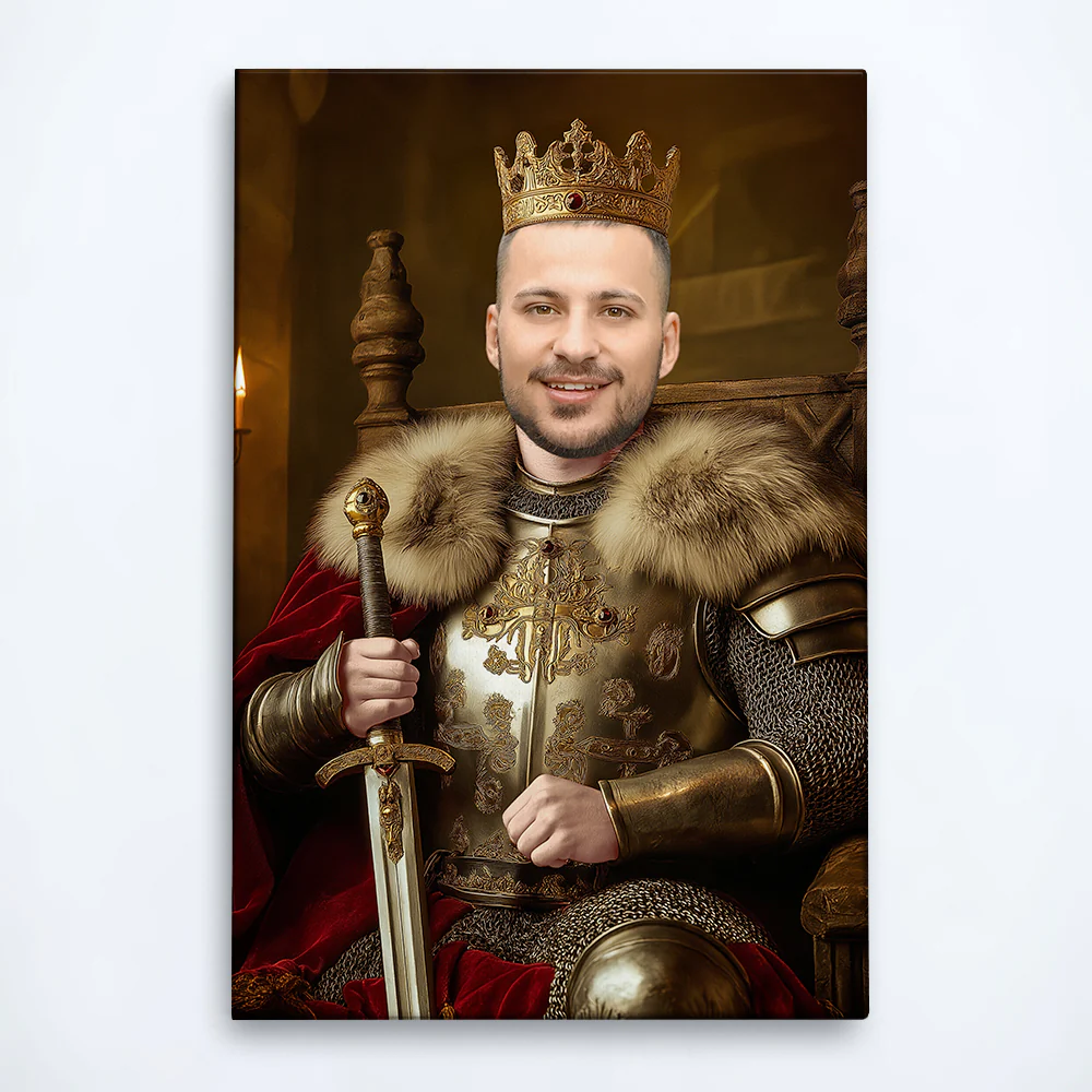 Custom Photo Royal Painting Style For Dad, Grandpa - Personalized Poster/Canvas - Image 5