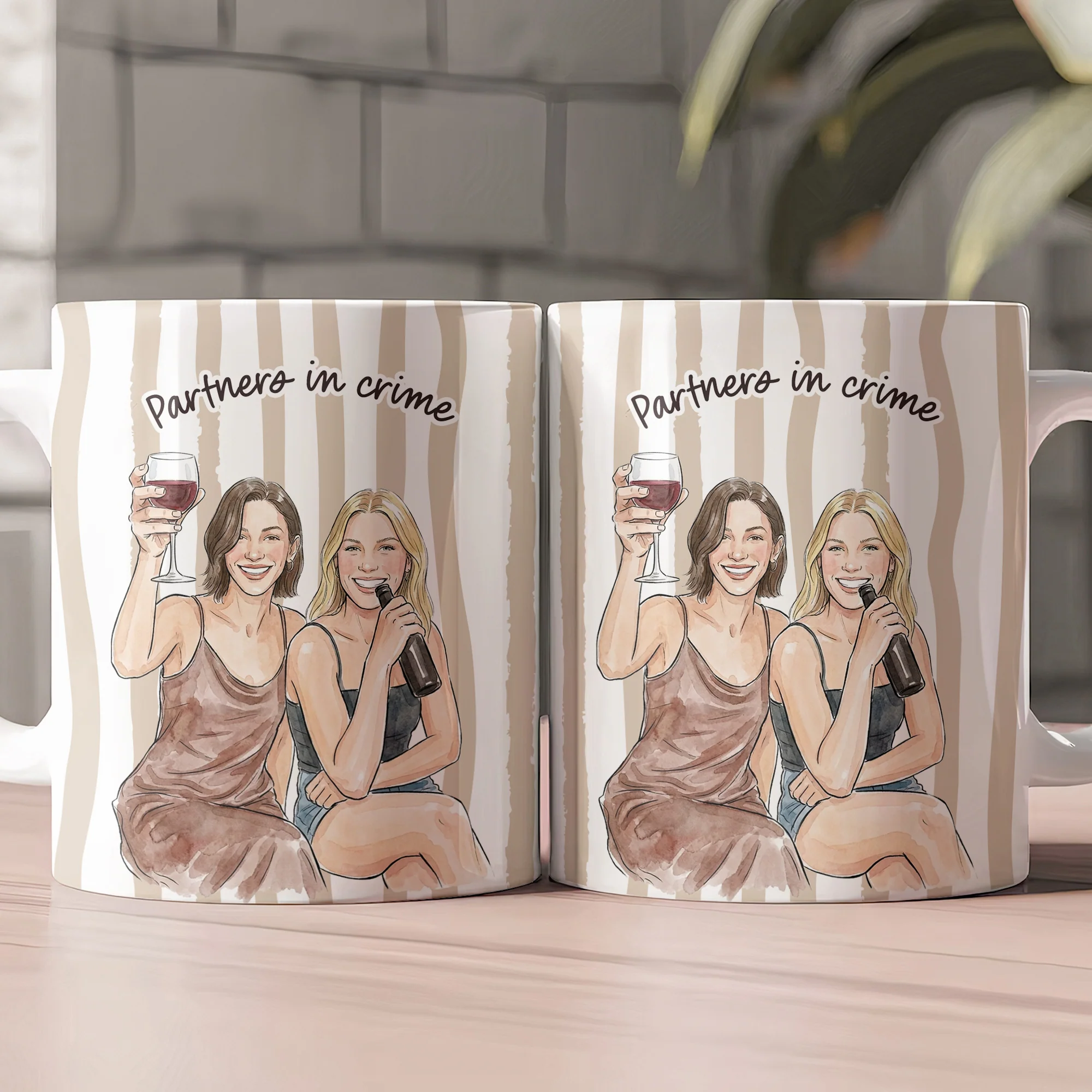 Custom Photo Watercolor Art Friendship Thank You Gift For BFF, Soul Sisters - Personalized Mug - Image 2