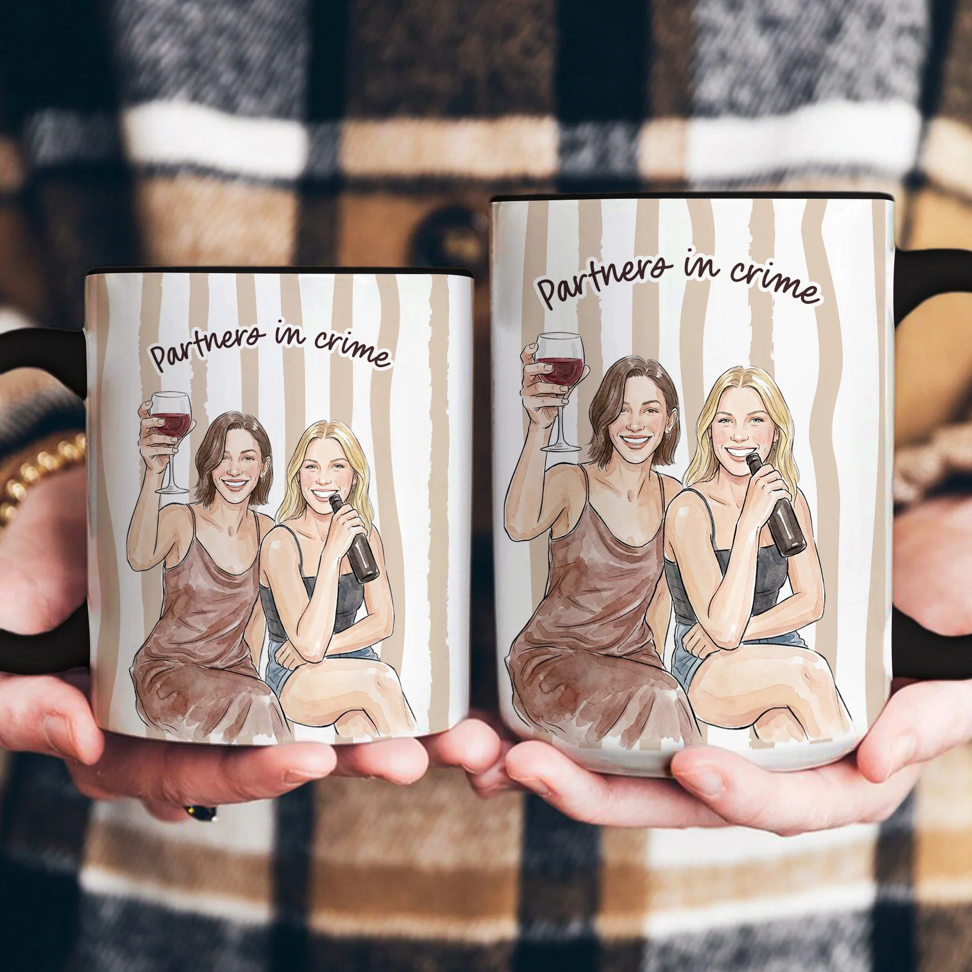 Custom Photo Watercolor Art Friendship Thank You Gift For BFF, Soul Sisters - Personalized Mug - Image 9