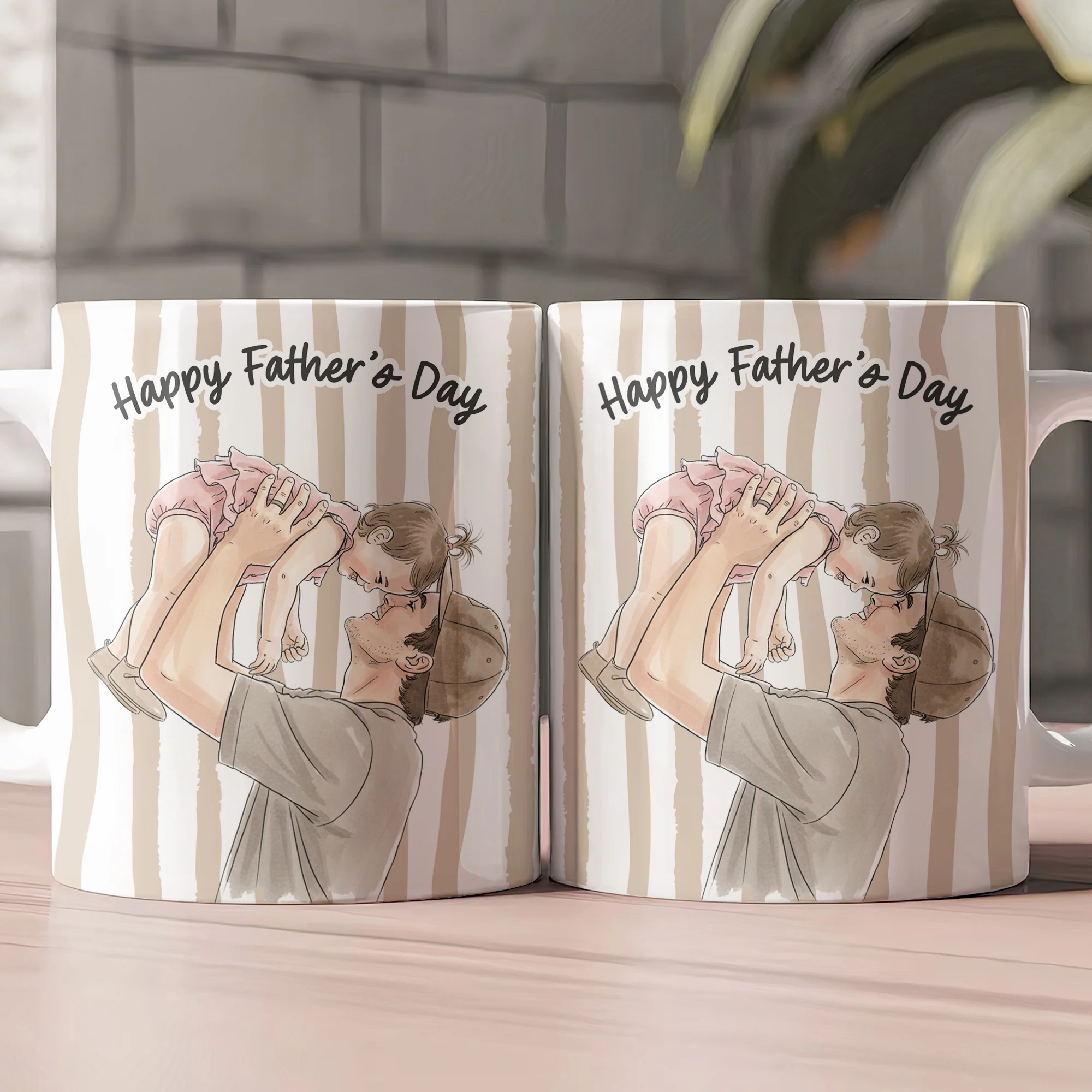 Custom Photo Watercolor Father's Day Gift For New Dad, Husband - Personalized Mug - Image 5