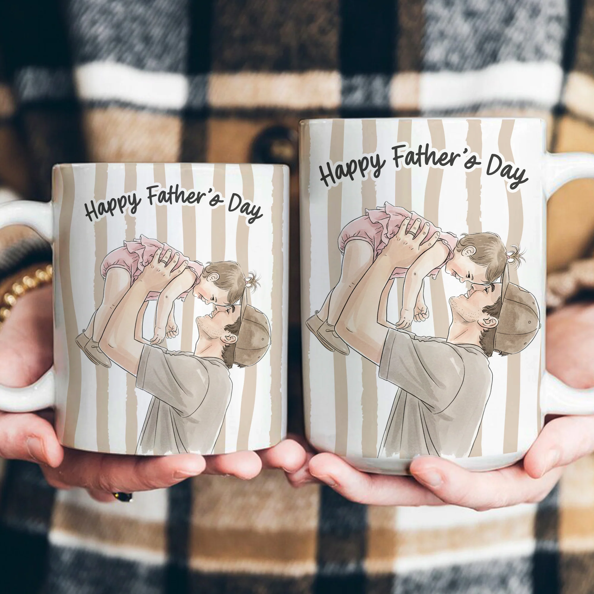 Custom Photo Watercolor Father's Day Gift For New Dad, Husband - Personalized Mug - Image 7