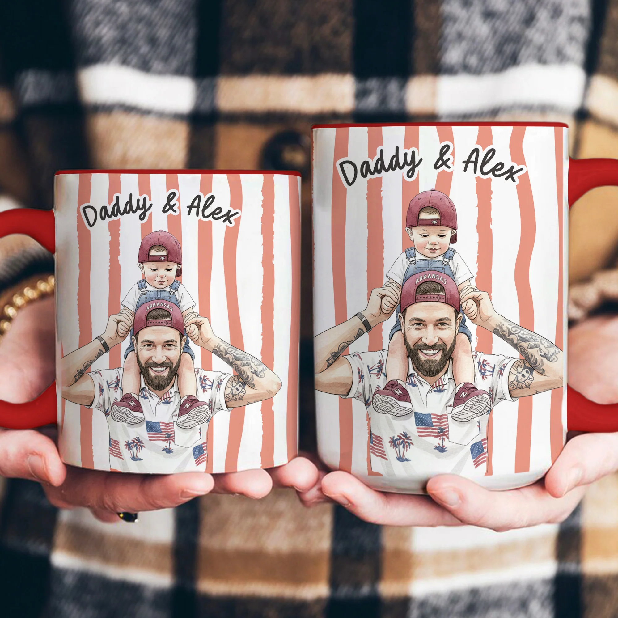Custom Photo Watercolor Father's Day Gift For New Dad, Husband - Personalized Mug - Image 8