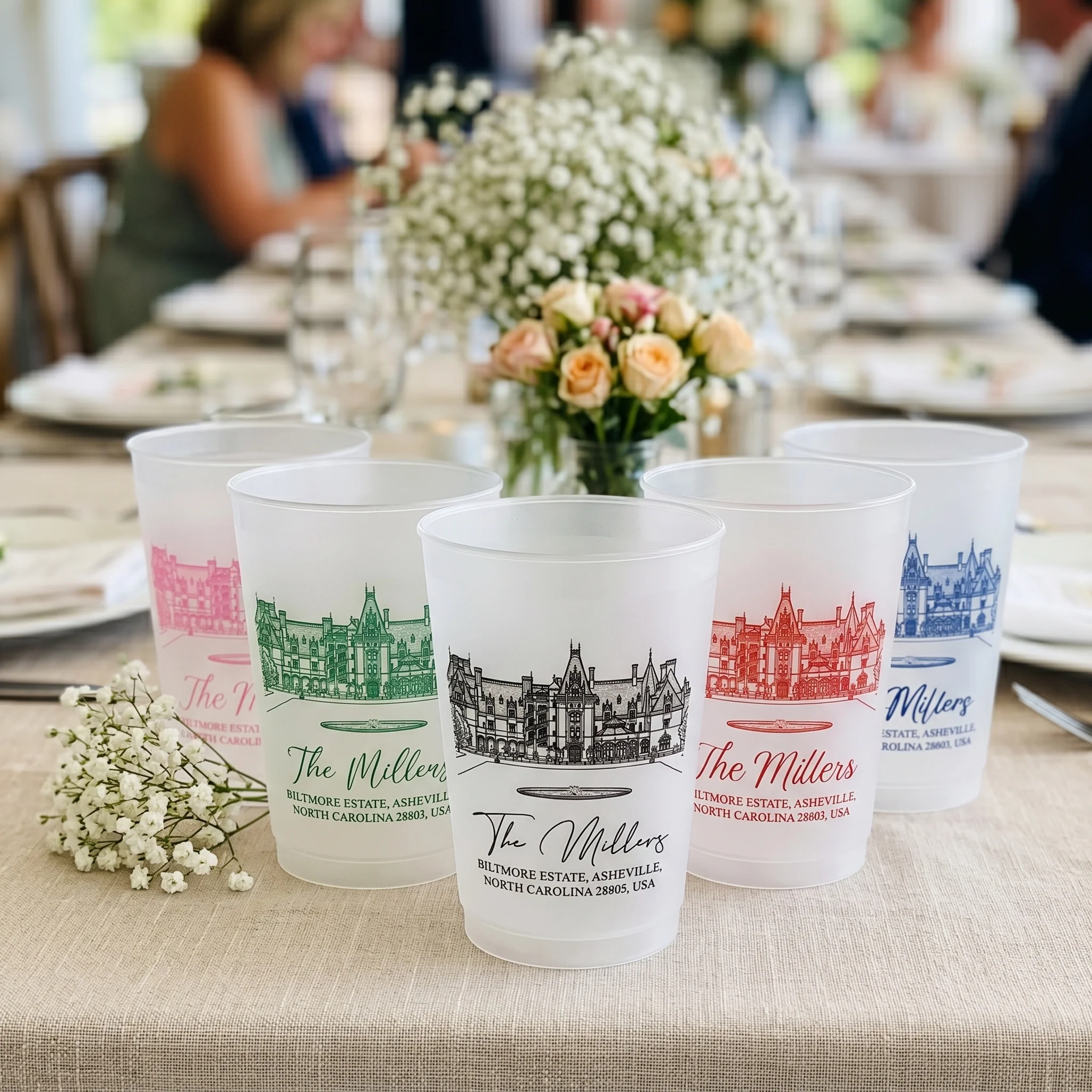 Custom Photo Wedding Venue Illustration Drawing Wedding Favors - Personalized Cups - Image 9