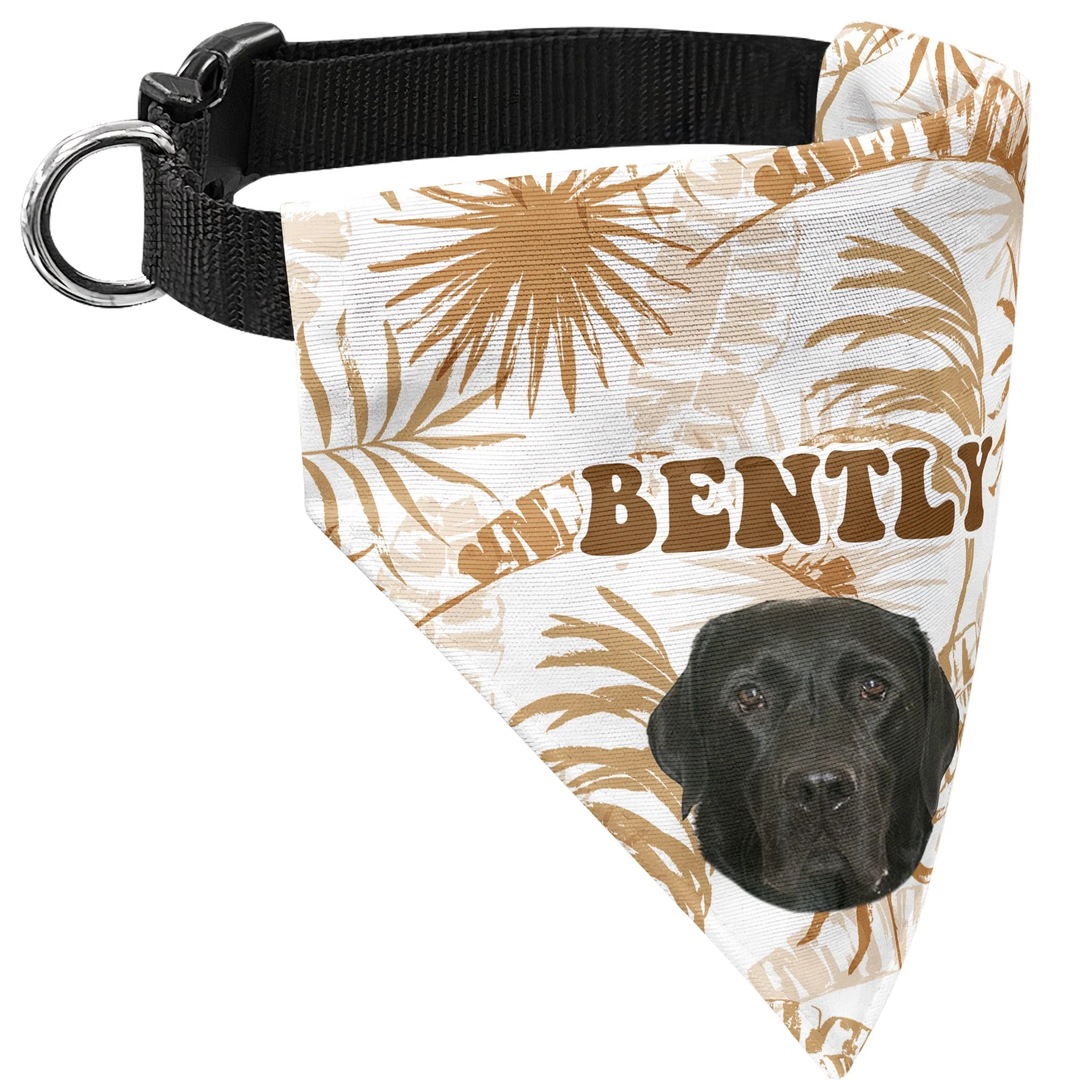 Custom Photo With Tropical Hawaiian Pattern - Personalized Photo Dog Bandana Collar - Image 7