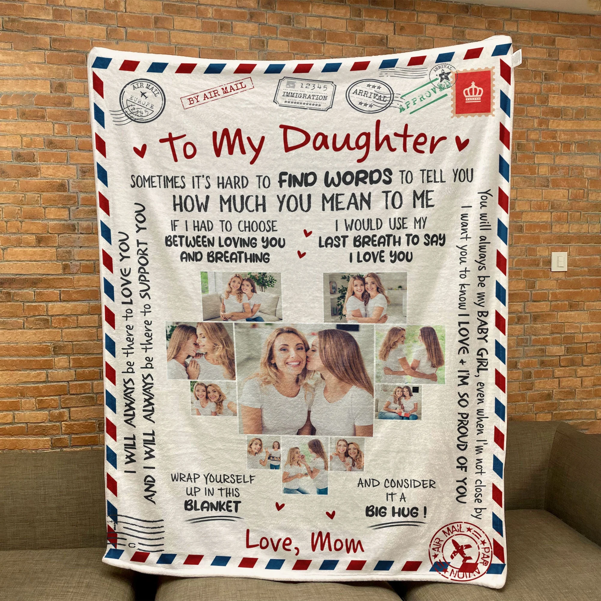 Custom Photo You'll Always Be My Baby Girl - Personalized Photo Blanket - Image 6