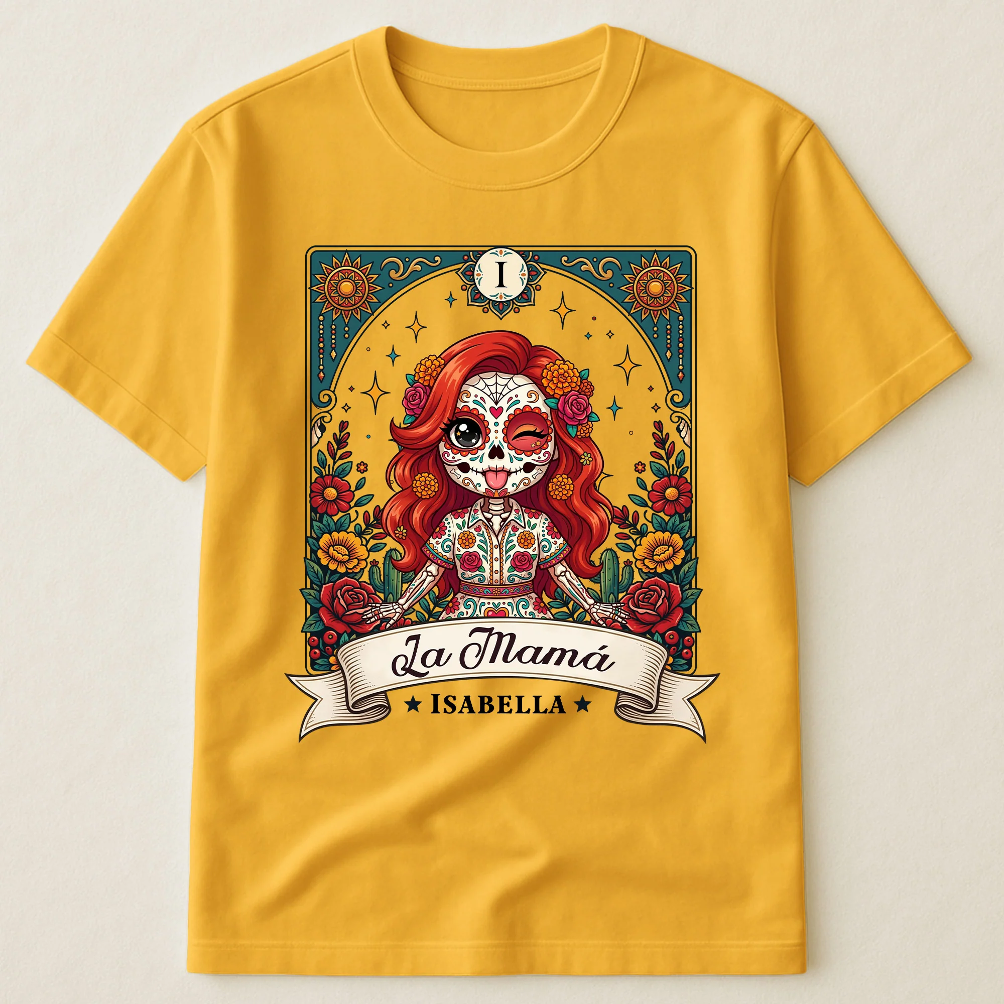 Custom Portrait Day Of The Dead Funny Mexican Mom Wife Gift For Her - Personalized Shirt - Image 2