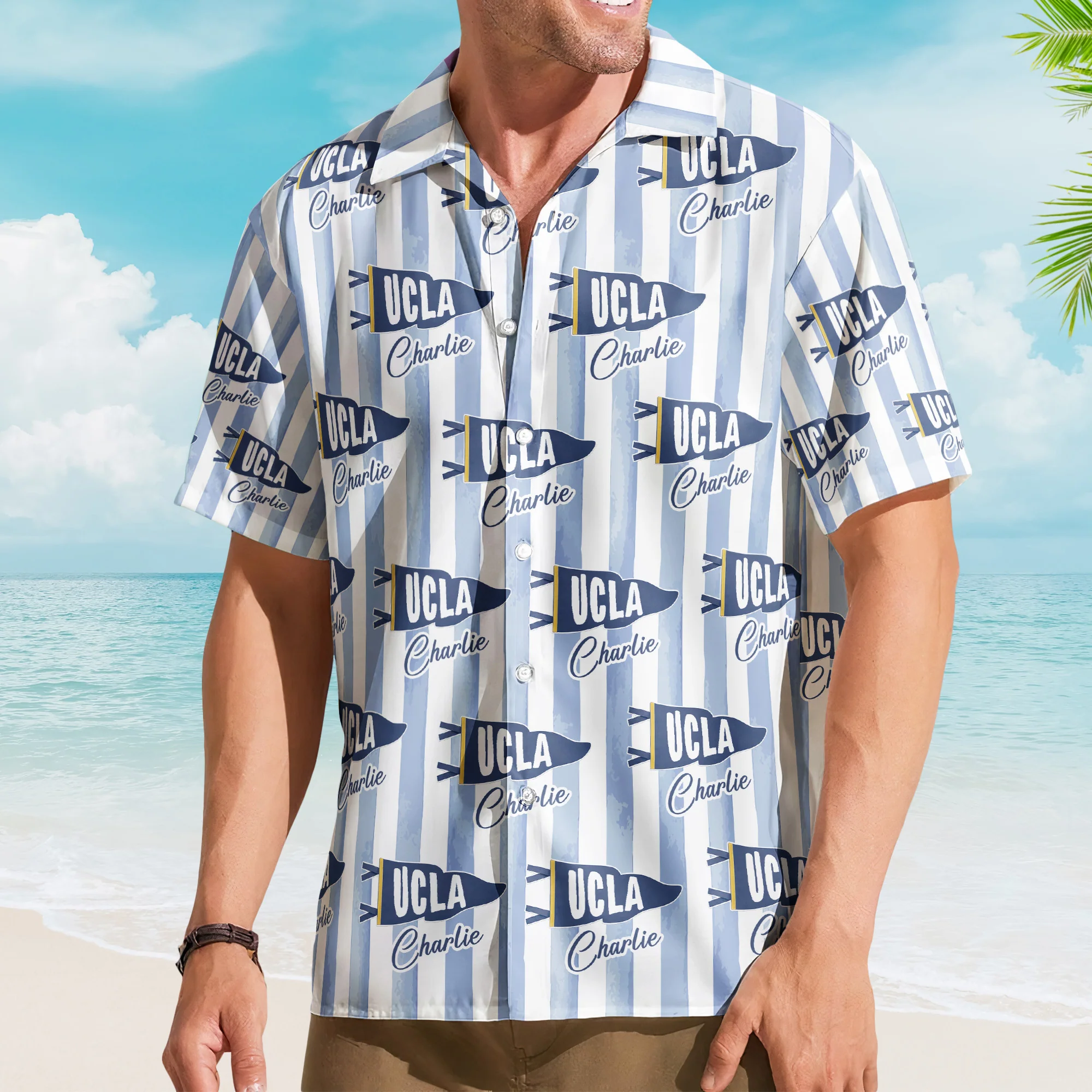 Custom School Pennant Flag - Personalized Hawaiian Shirt - Image 4