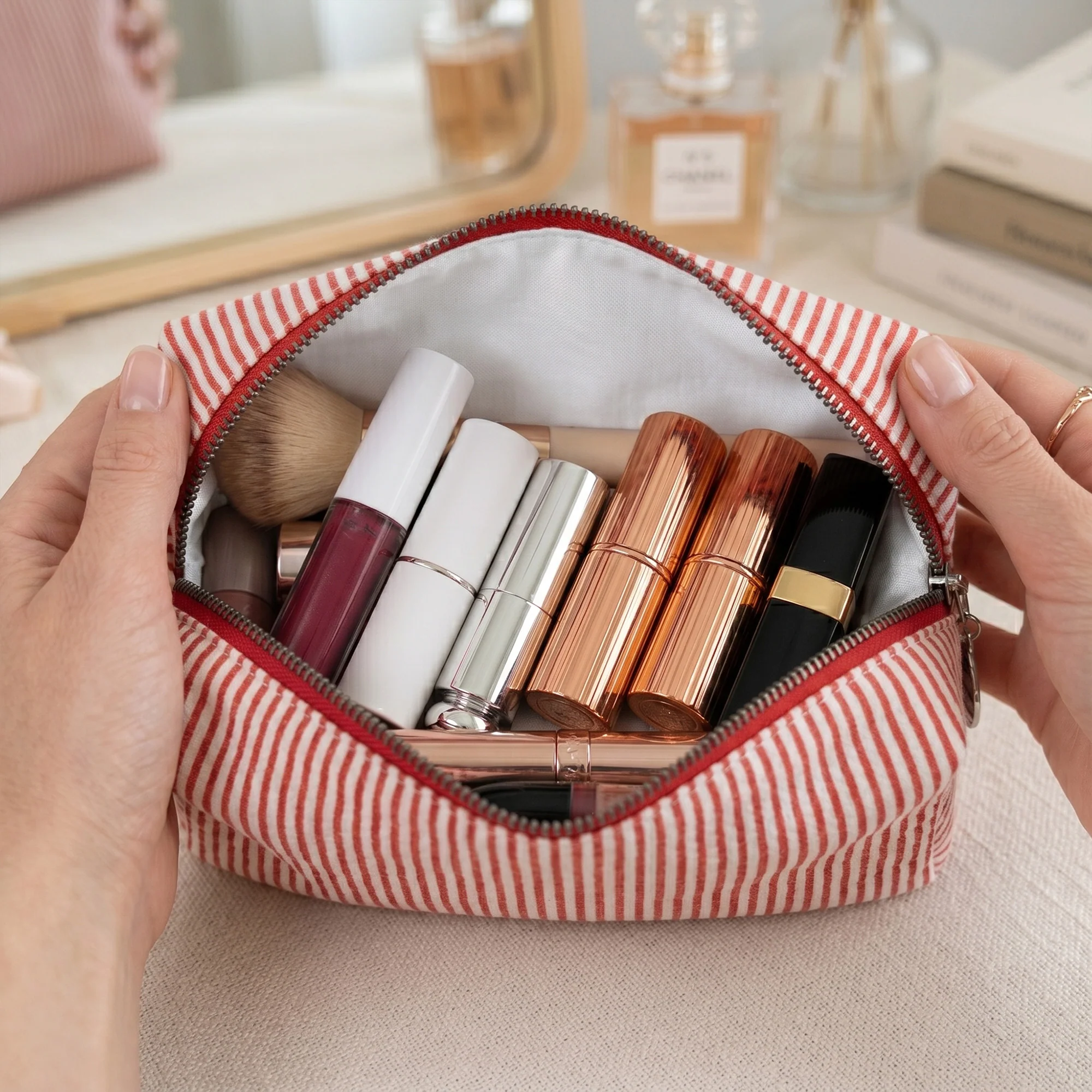 Custom School Pennant Flag - Personalized Makeup Bag - Image 5
