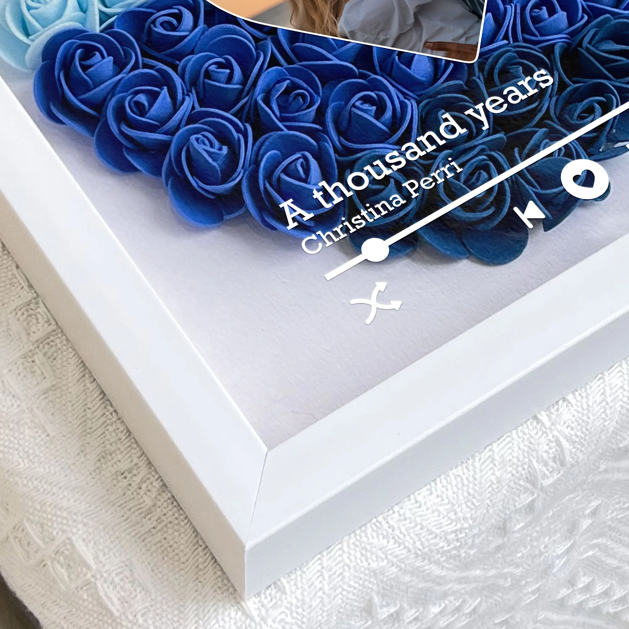 Custom Song Title Couple Gift - Personalized Photo Flower Shadow Box - Image 6