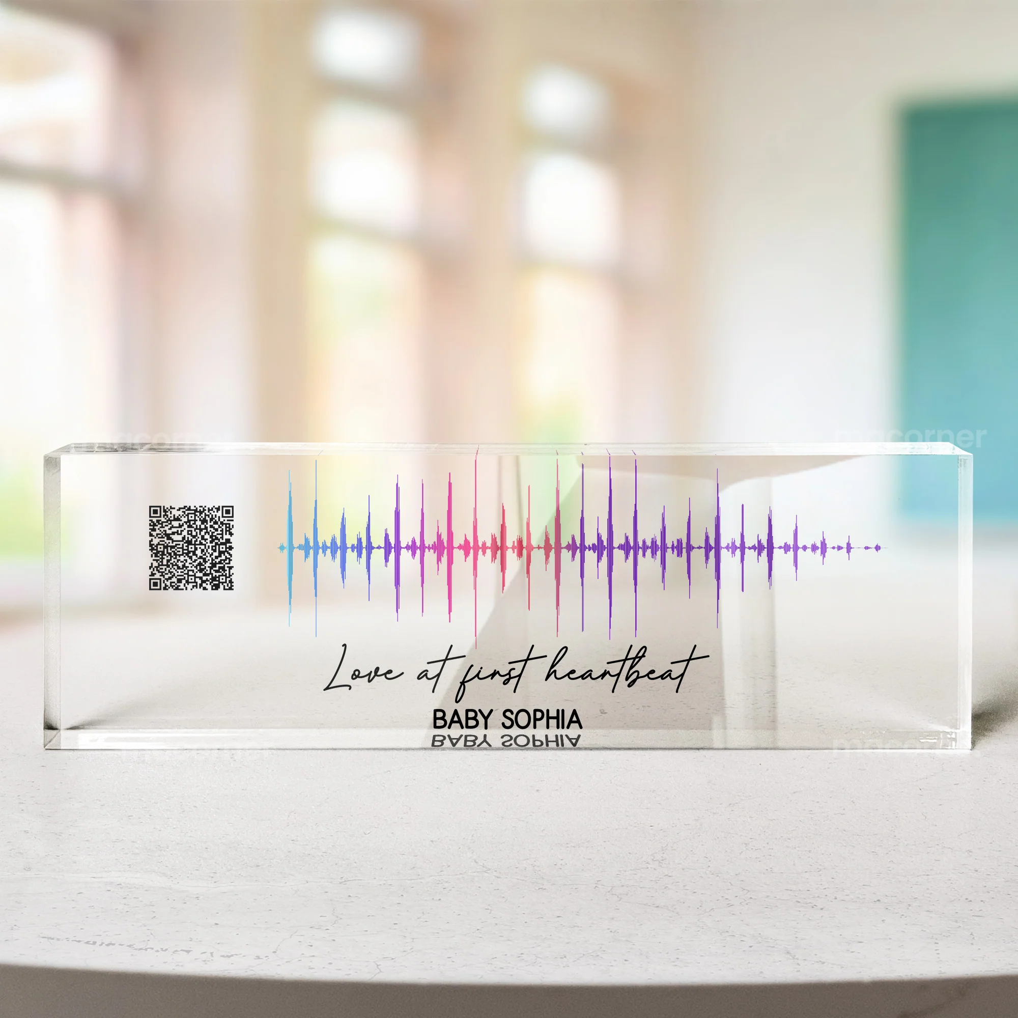 Custom Soundwave Art Pregnancy Mommy To Be - Personalized Name Plate