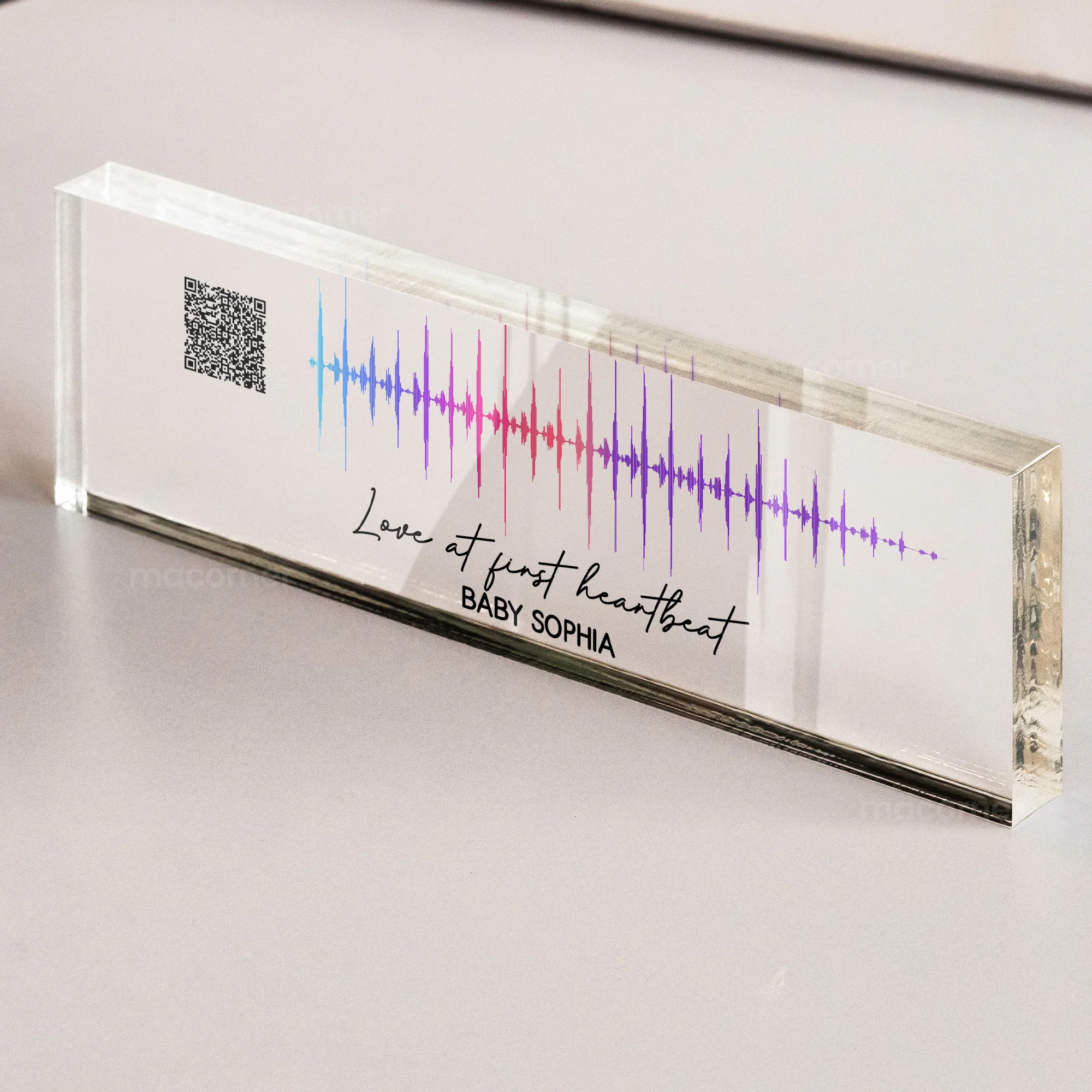 Custom Soundwave Art Pregnancy Mommy To Be - Personalized Name Plate - Image 5