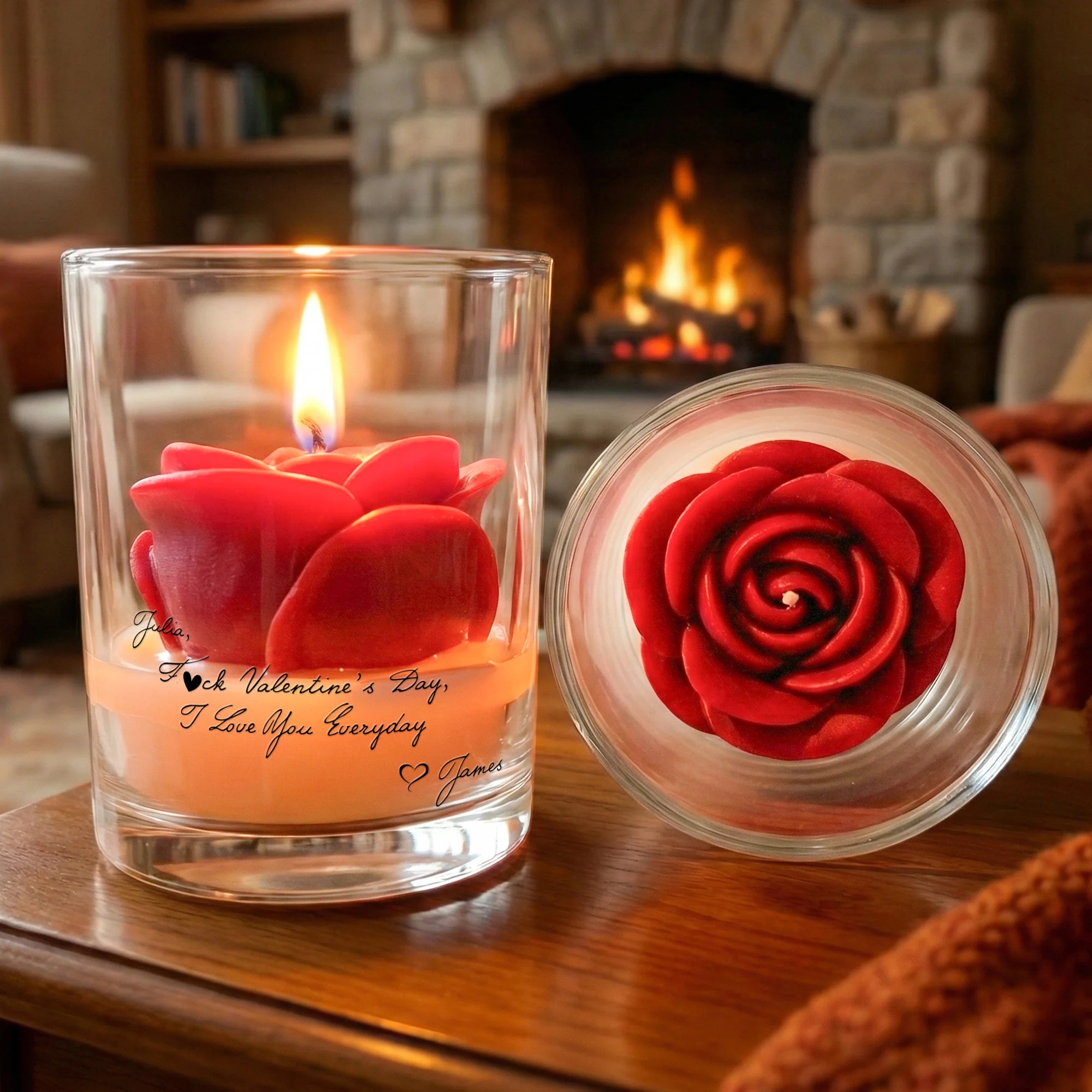Custom Spicy Message For Wife - Valentine's Day, Anniversary Gift - Personalized Floral Soy Wax Candle - Image 5