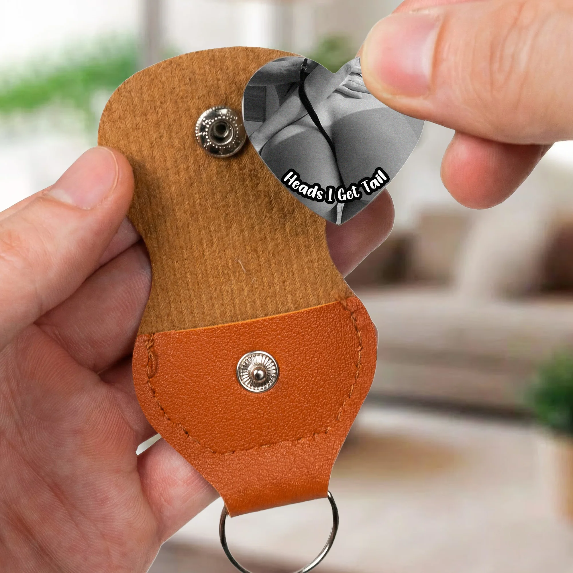 Custom Spicy Photo Date Night Token For Him, Husband, Boyfriend - Personalized Leather Photo Pocket Hug - Image 7