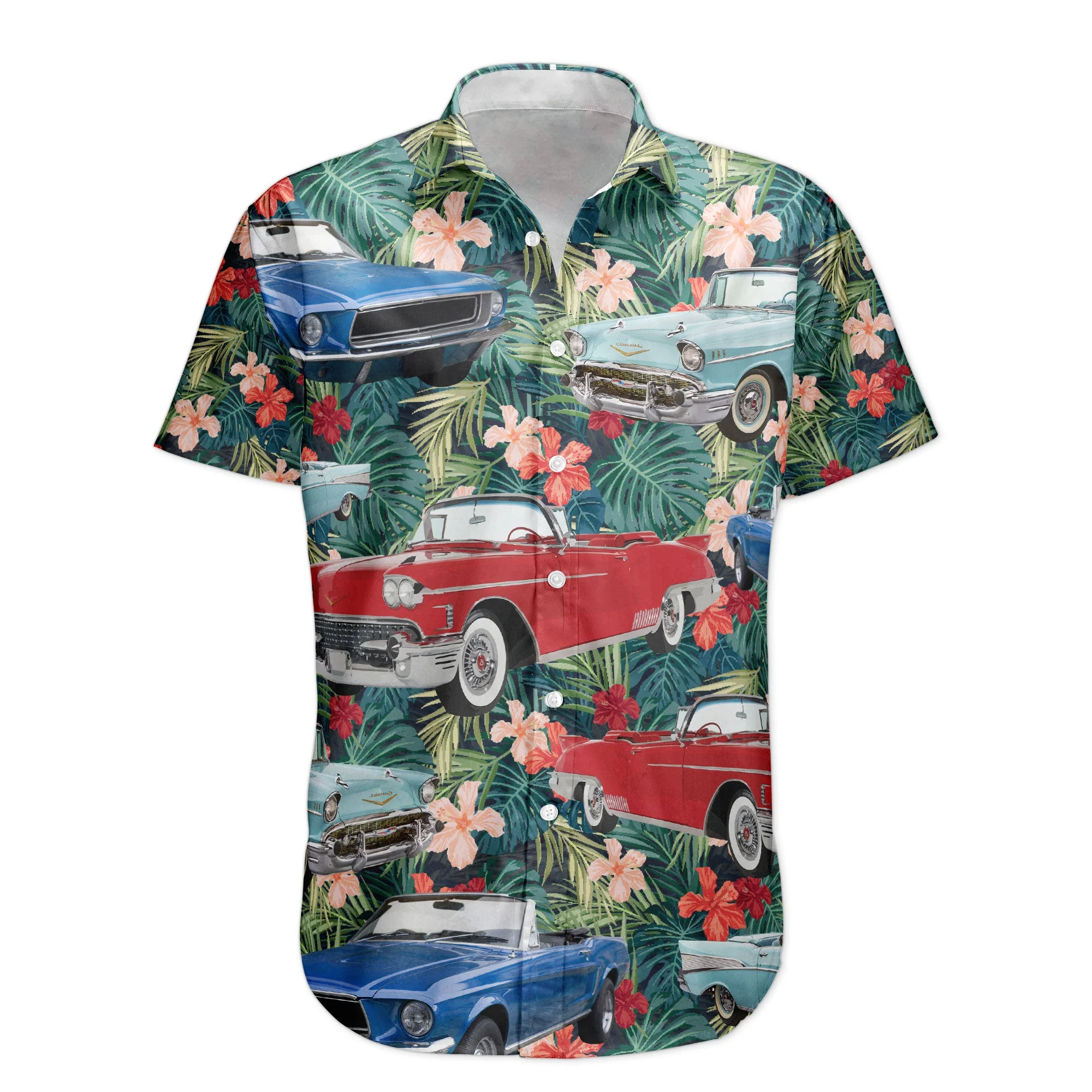 Custom Vintage Car Muscle Cars For Men, Husband - Custom Photo Hawaiian Shirt - Image 6