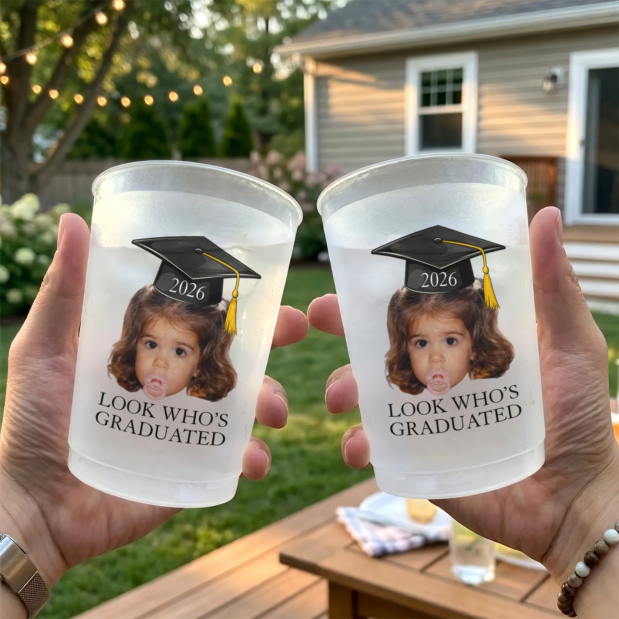Custom Vintage Childhood Photo Graduation Gift Party - Personalized Cups - Image 4