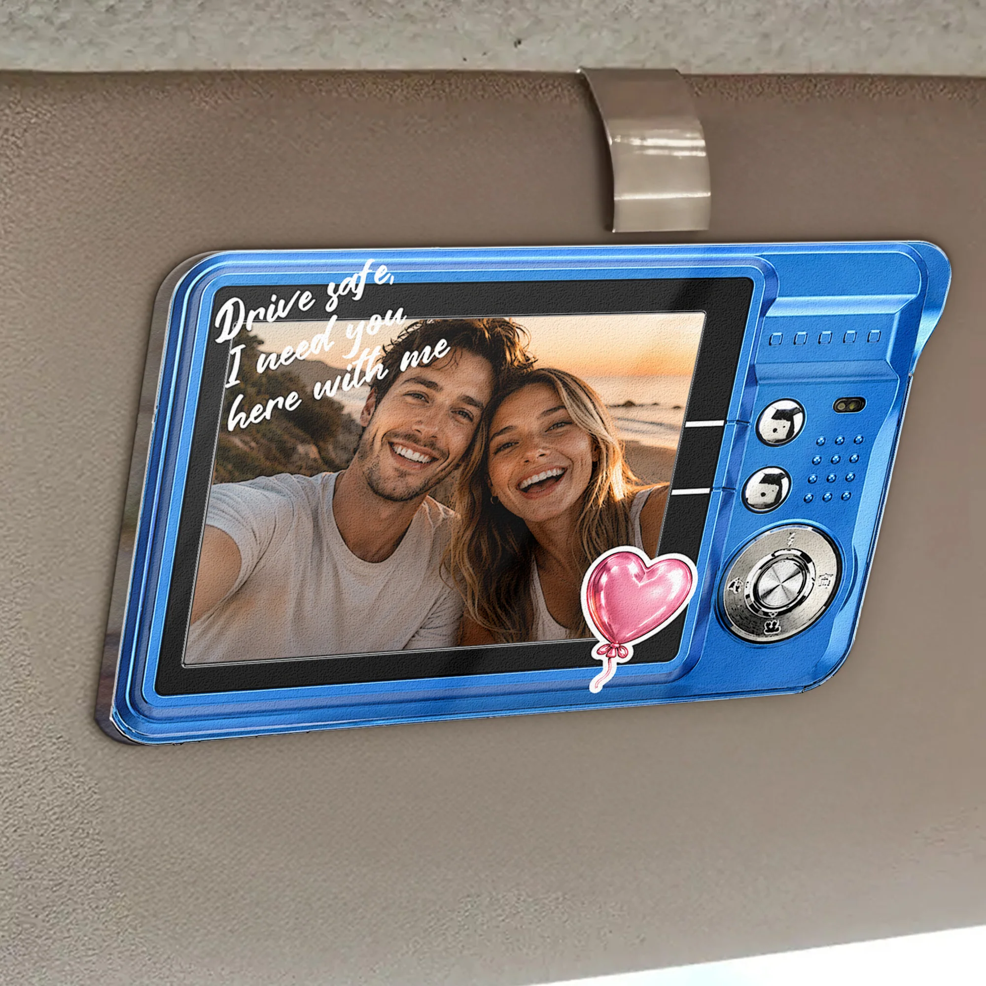 Custom Vintage Couple Photo Drive Safe Anniversary Gift For Boyfriend, Husband - Personalized Car Visor Clip - Image 4