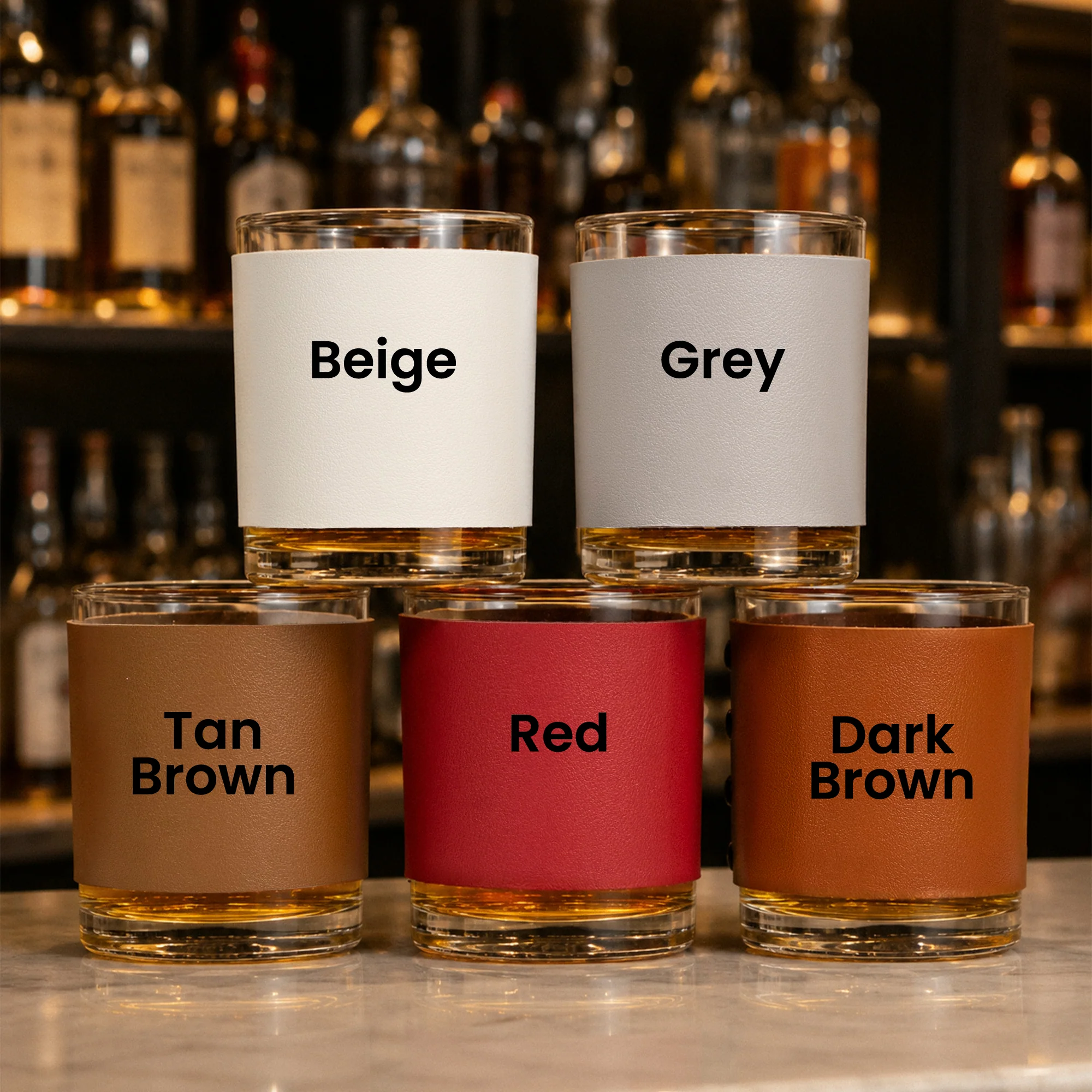 Custom Vintage Initial Name & Date For Best Man, Groomsmen, Groom Wedding Gifts Leather - Personalized Whiskey Glass - Image 6
