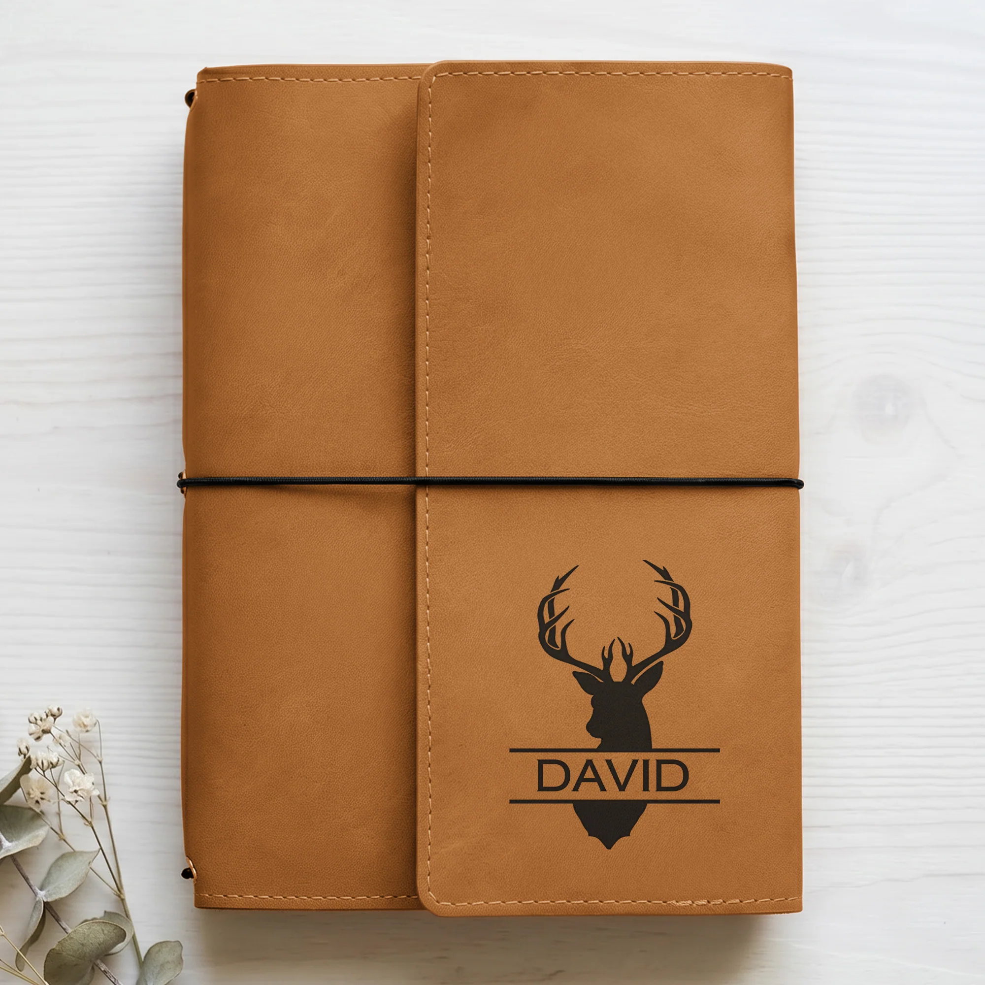 Custom Vintage Initial Name For Him, Husband, Son, Boss, Dad, Coworkers - Personalized Notebook Cover - Image 2