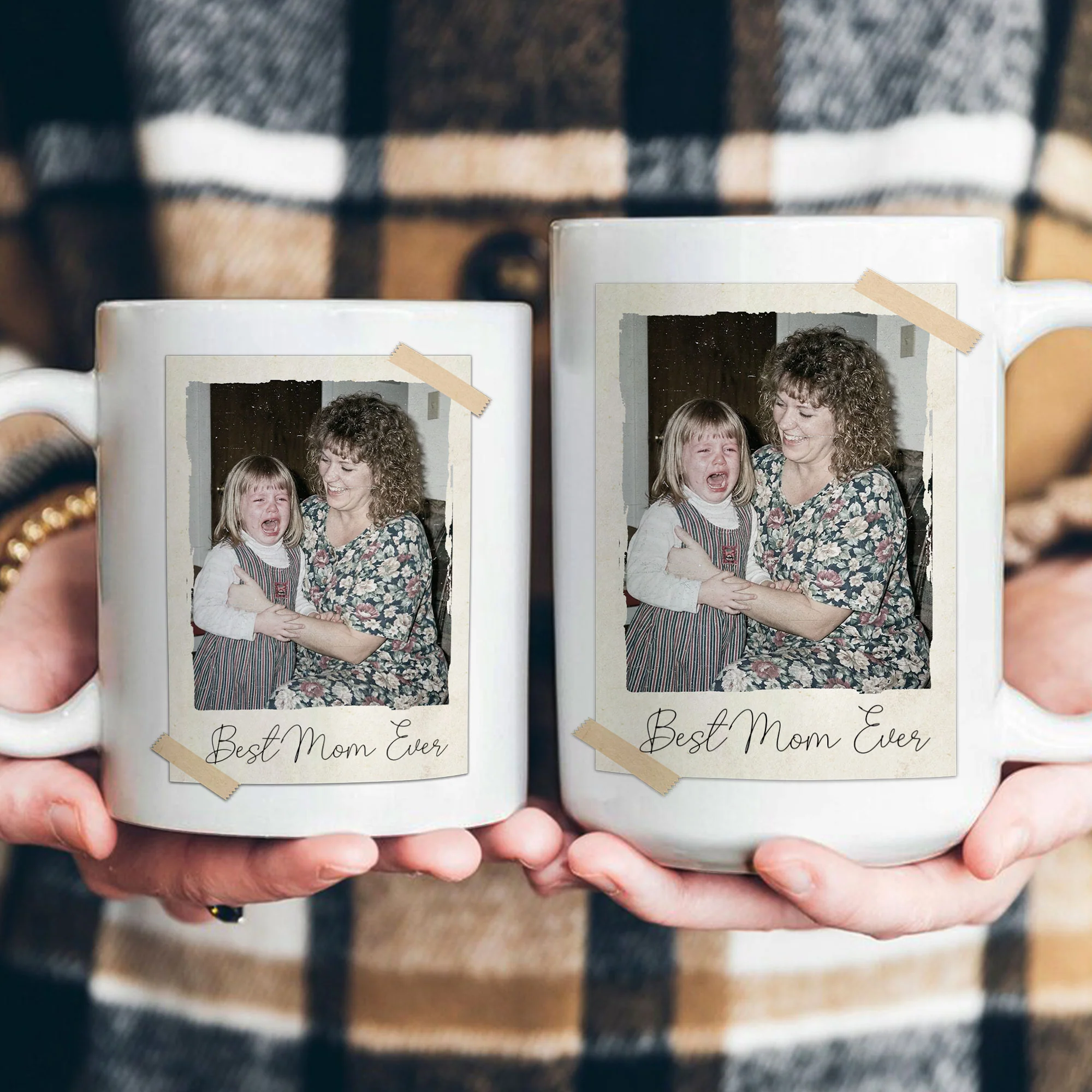 Custom Vintage Retro Polaroid Family Photo For Mom, Dad, Grandparents, Daughter, Son - Personalized Photo Mug - Image 5