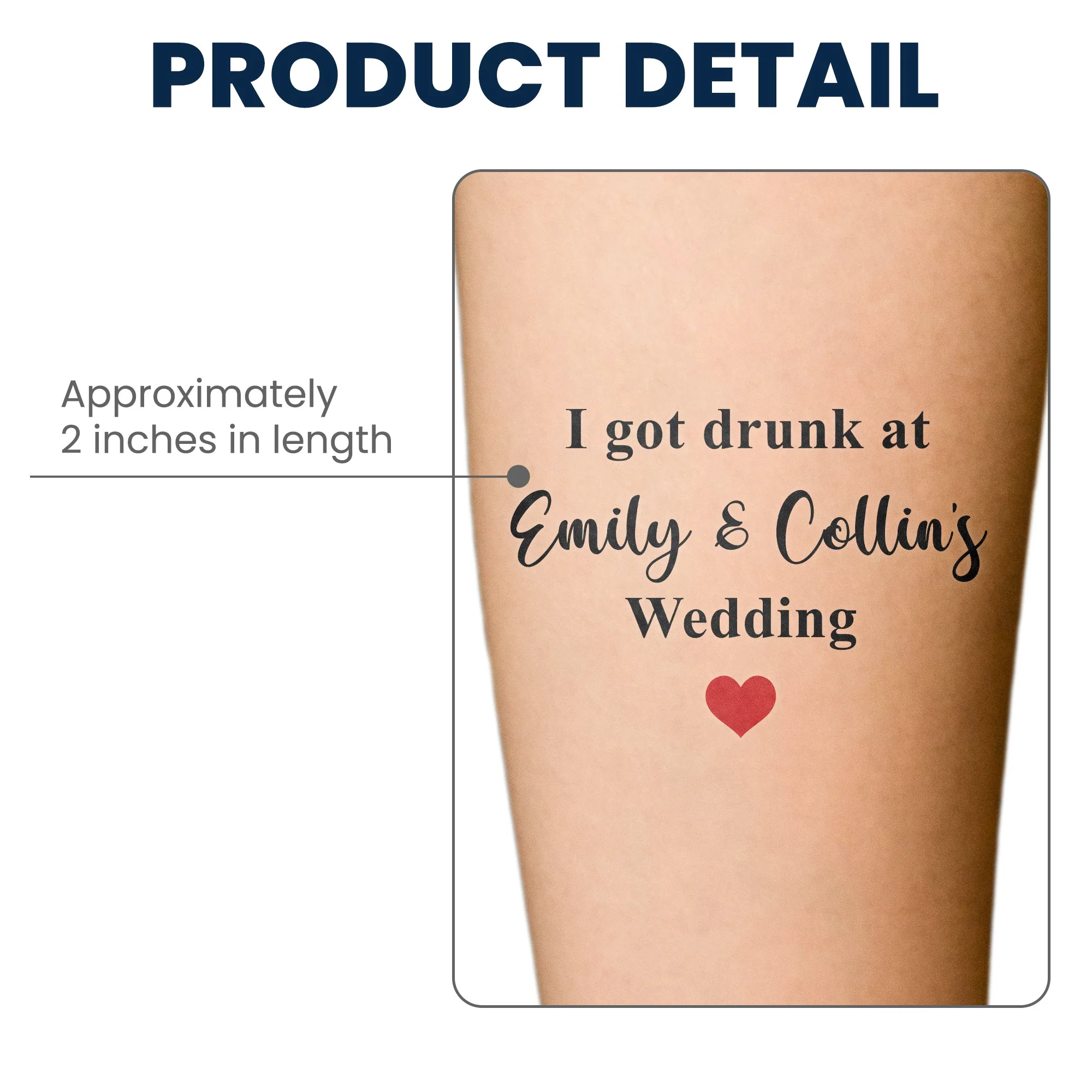 Custom Wedding Bachelor Hen's Party Temporary Tattoos, Party Favors For Guests - Personalized Tattoo - Image 5