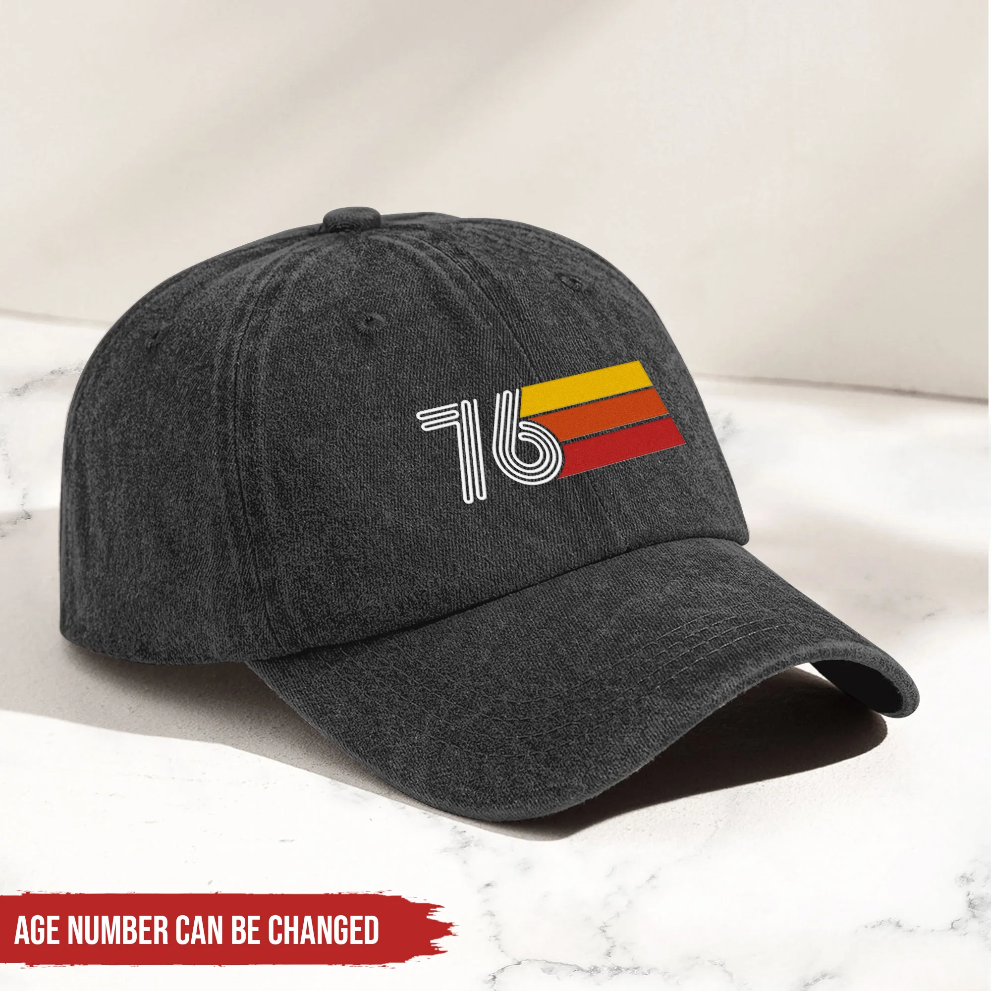 Custom Year Retro Birthday Gift For Him Or Her Denim - Personalized Cap - Image 2