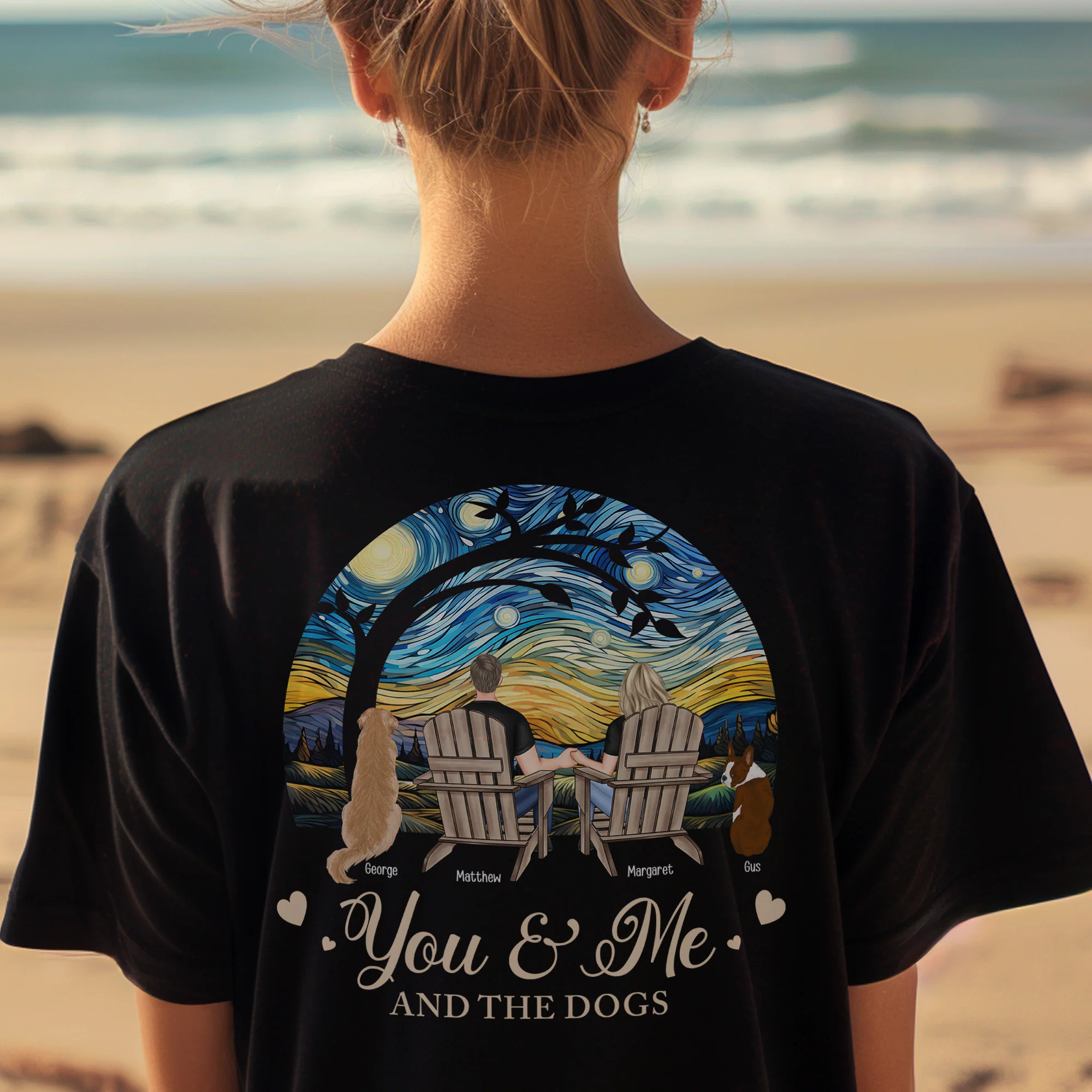 Custom You & Me And The Dogs - Personalized Back Printed Shirt - Image 2